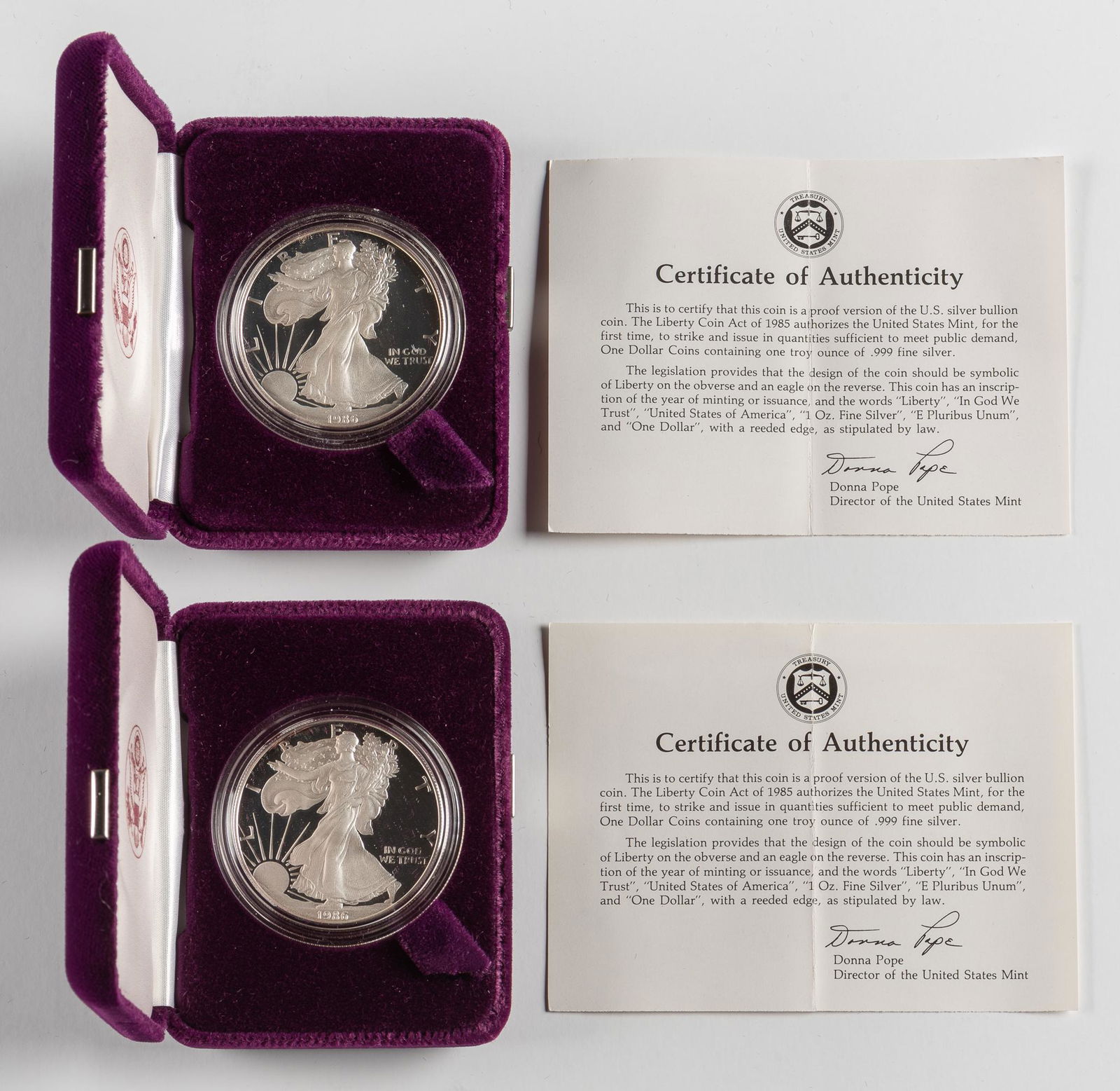 2 1986-S Proof American Silver Eagles (1 of 1)