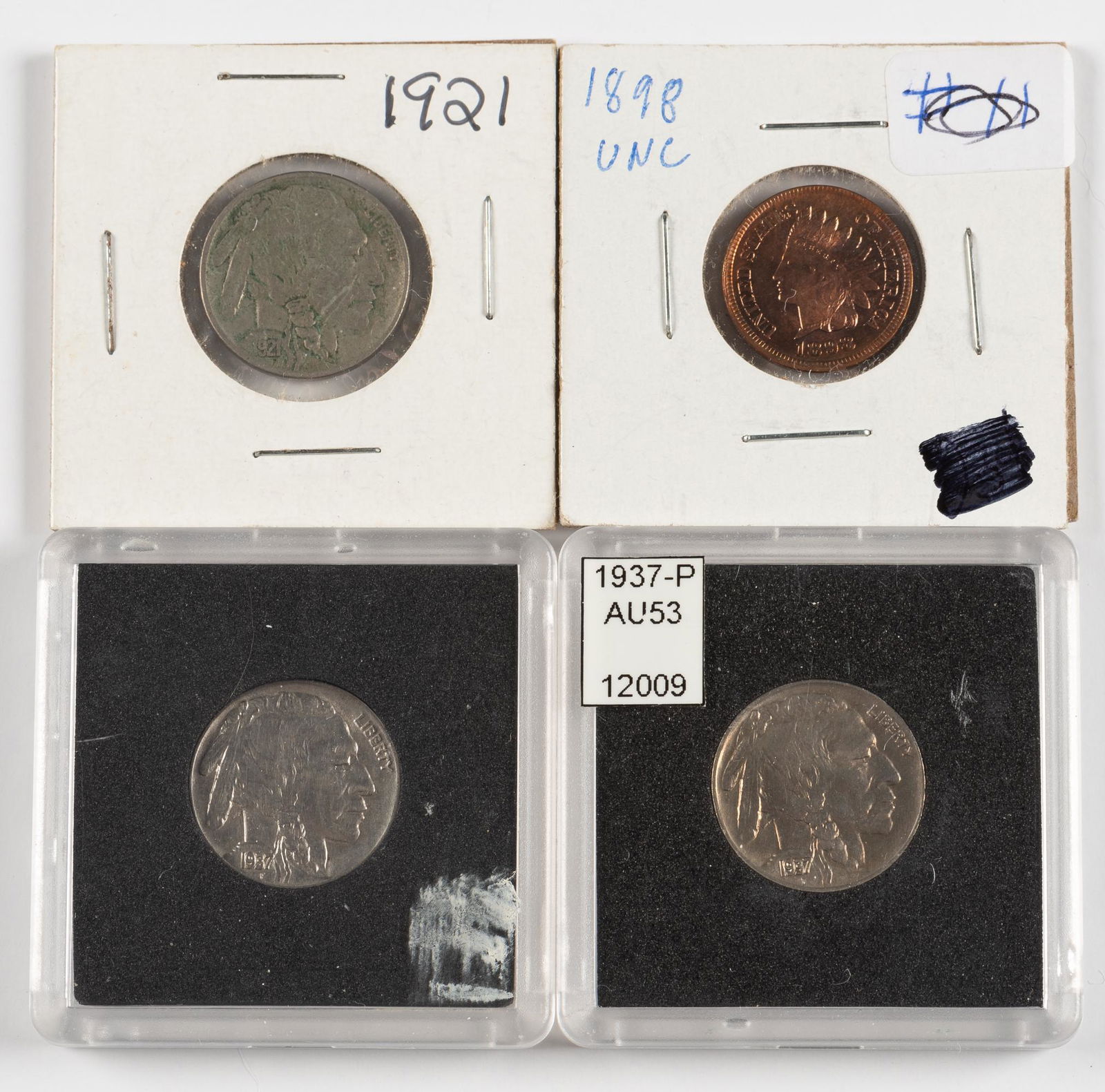 4 U.S. Type Coins Incl 1898 Indian Cent (1 of 2)