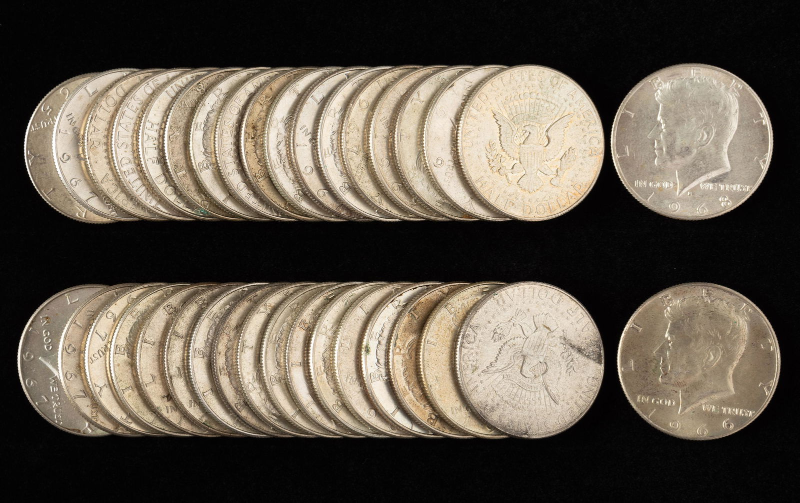 36 U.S. 40% Silver Kennedy Half Dollars (1 of 1)