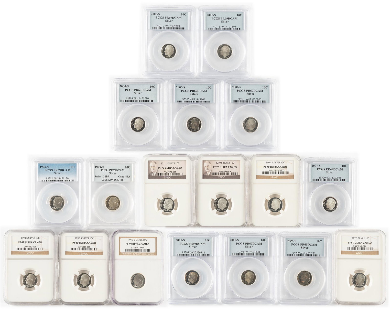 18 Silver NGC & PCGS Graded Roosevelt Dimes (1 of 9)