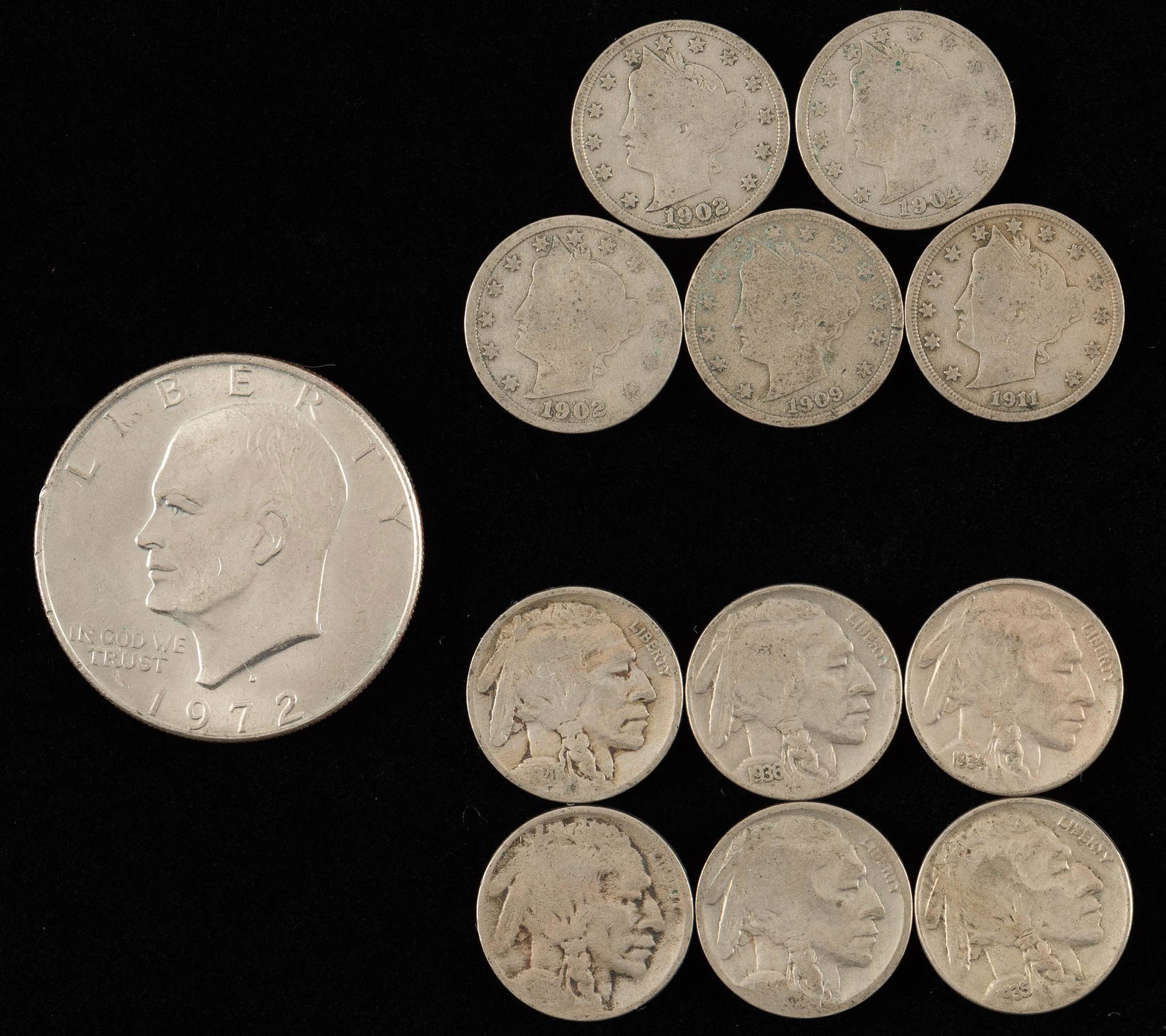 12 U.S. Coins Incl. 5 V & 6 Buffalo Nickels (1 of 7)