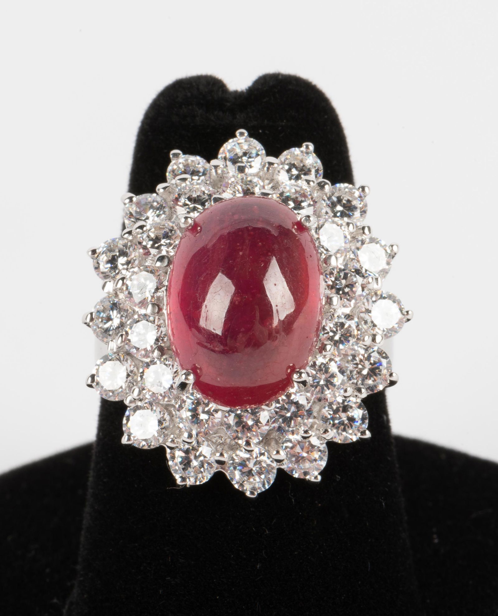 Sterling Ruby & White Topaz Ring (1 of 6)