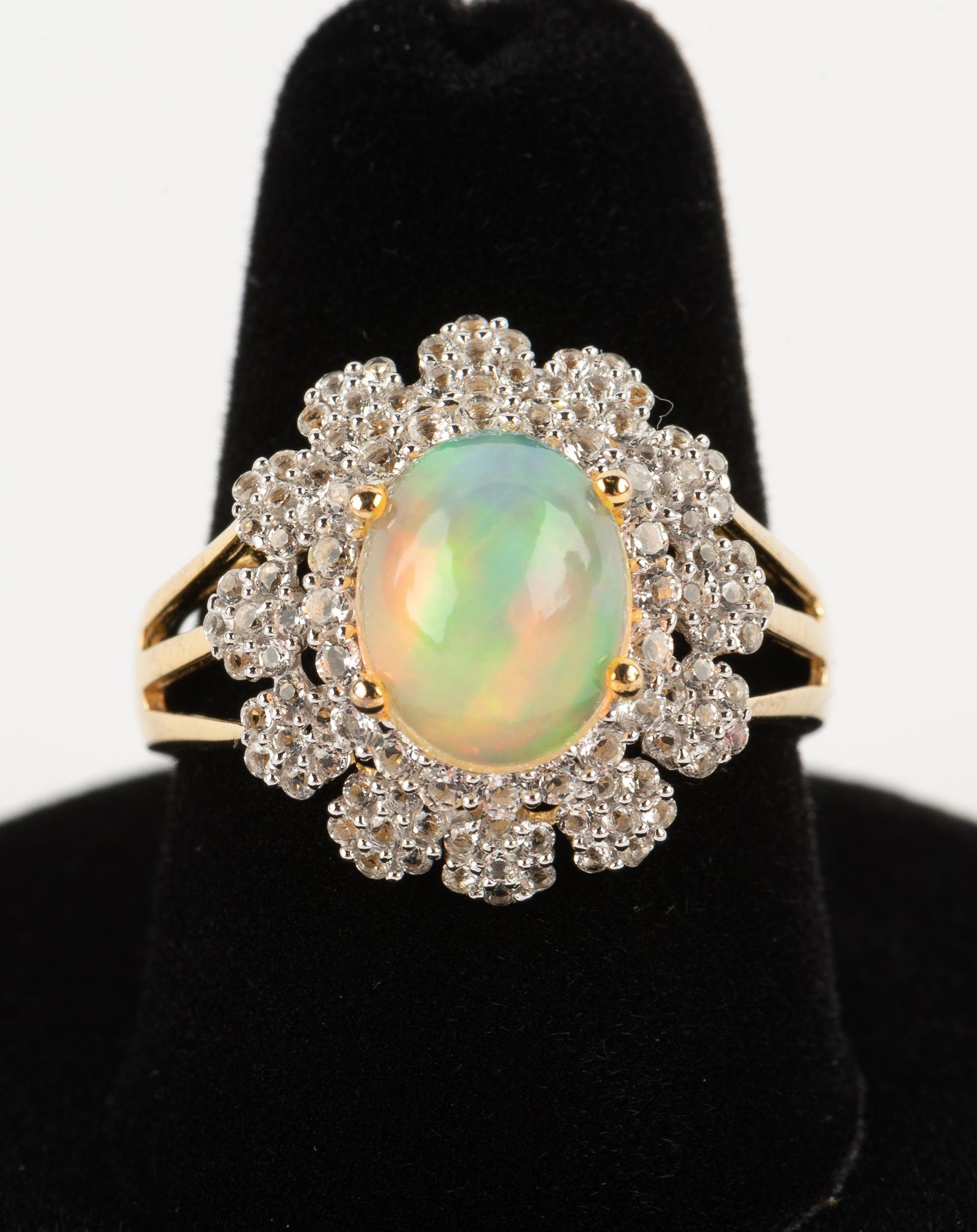 Vermeil Opal & White Topaz Ring (1 of 5)
