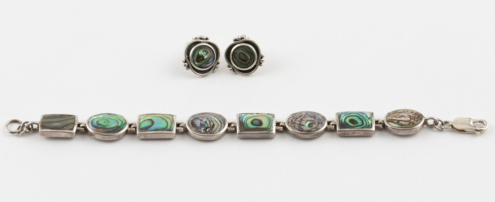 Sterling Abalone Bracelet and Earrings (1 of 7)