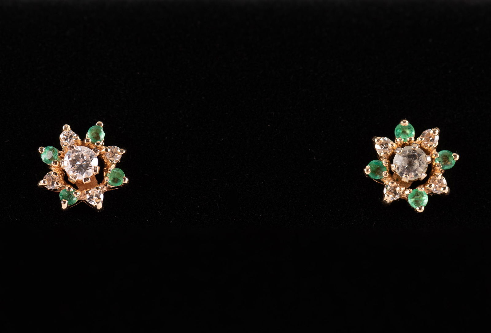 14k Emerald & Diamond Earrings (1 of 2)