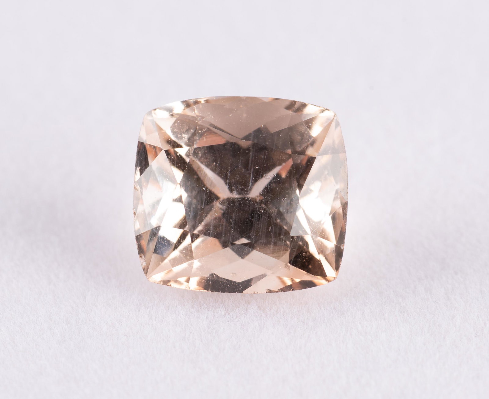 9.6 Carat Morganite: 11mm x 12mm. IMPORTANT: Before bidding, please read the terms and conditions. When you registered for the auction you agreed to these terms and will be required to comply with them.