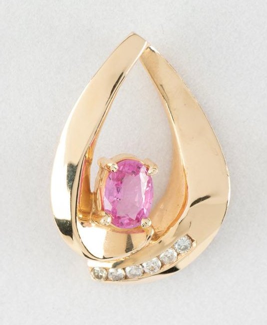 14K Pink Sapphire & Diamond Enhancer (1 of 2)