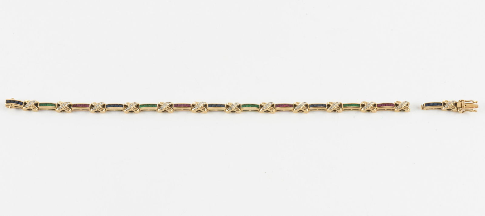 18K Gemstone Link Bracelet (1 of 3)