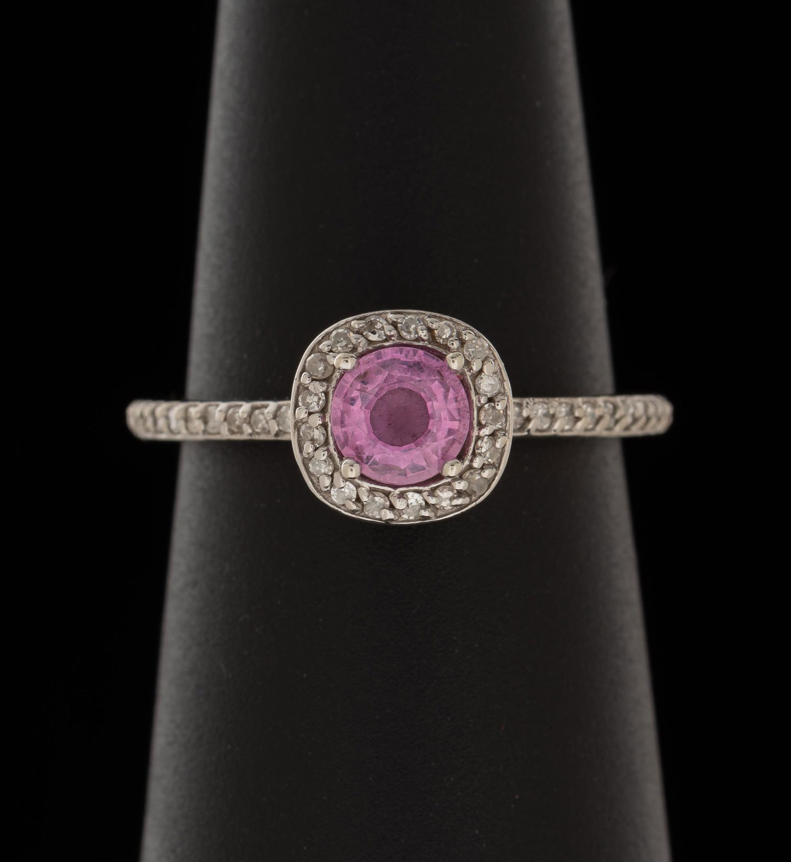 14K Diamond and Pink Sapphire Ring (1 of 3)