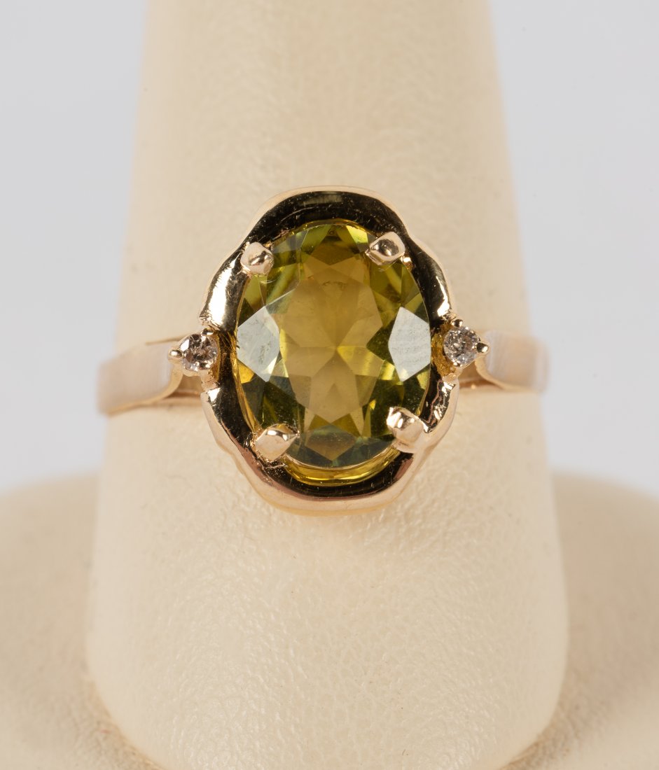 14K Peridot & Diamond Ring (1 of 3)