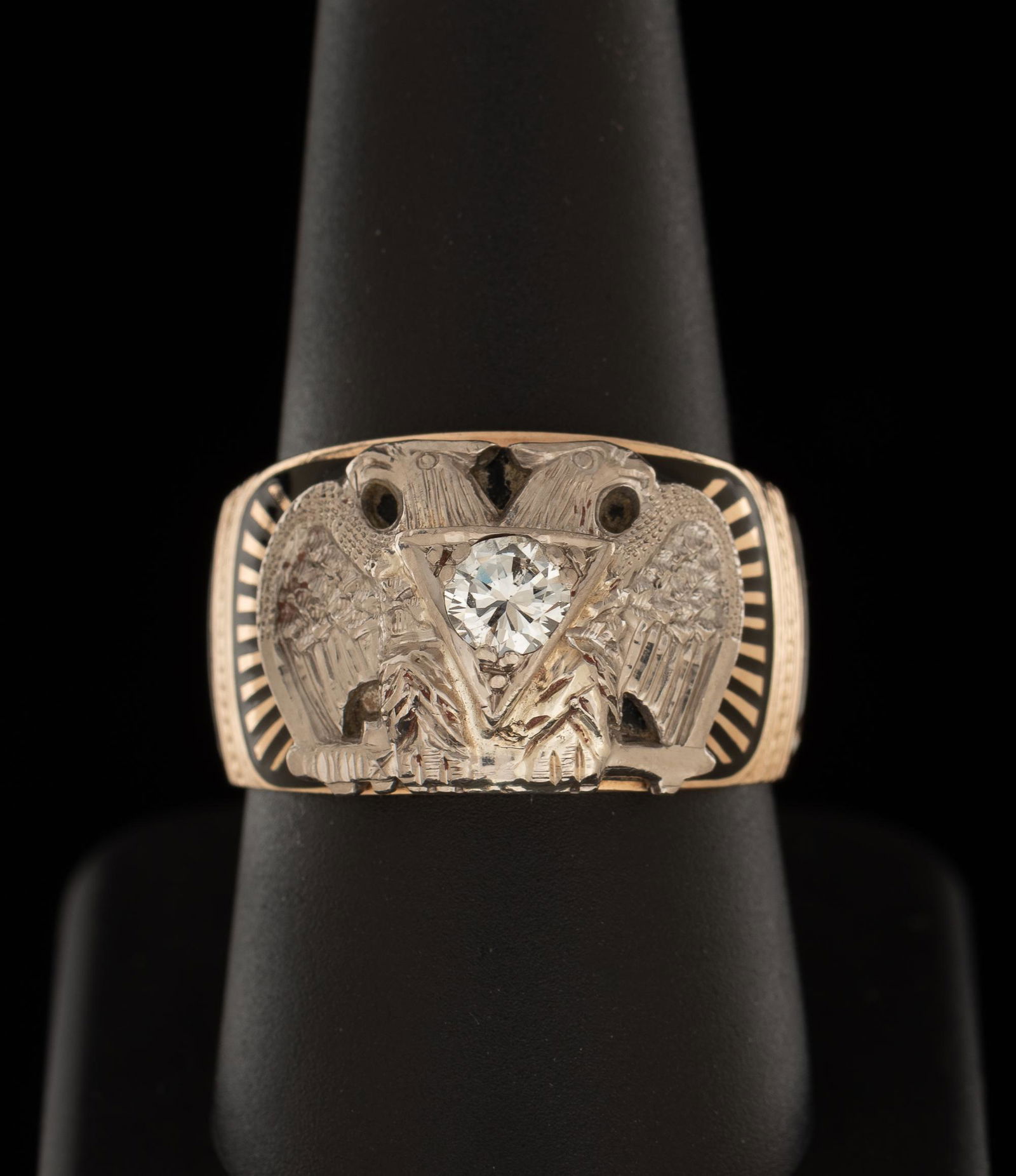 14K 32nd Degree Masons Double Headed Eagle Ring (1 of 3)