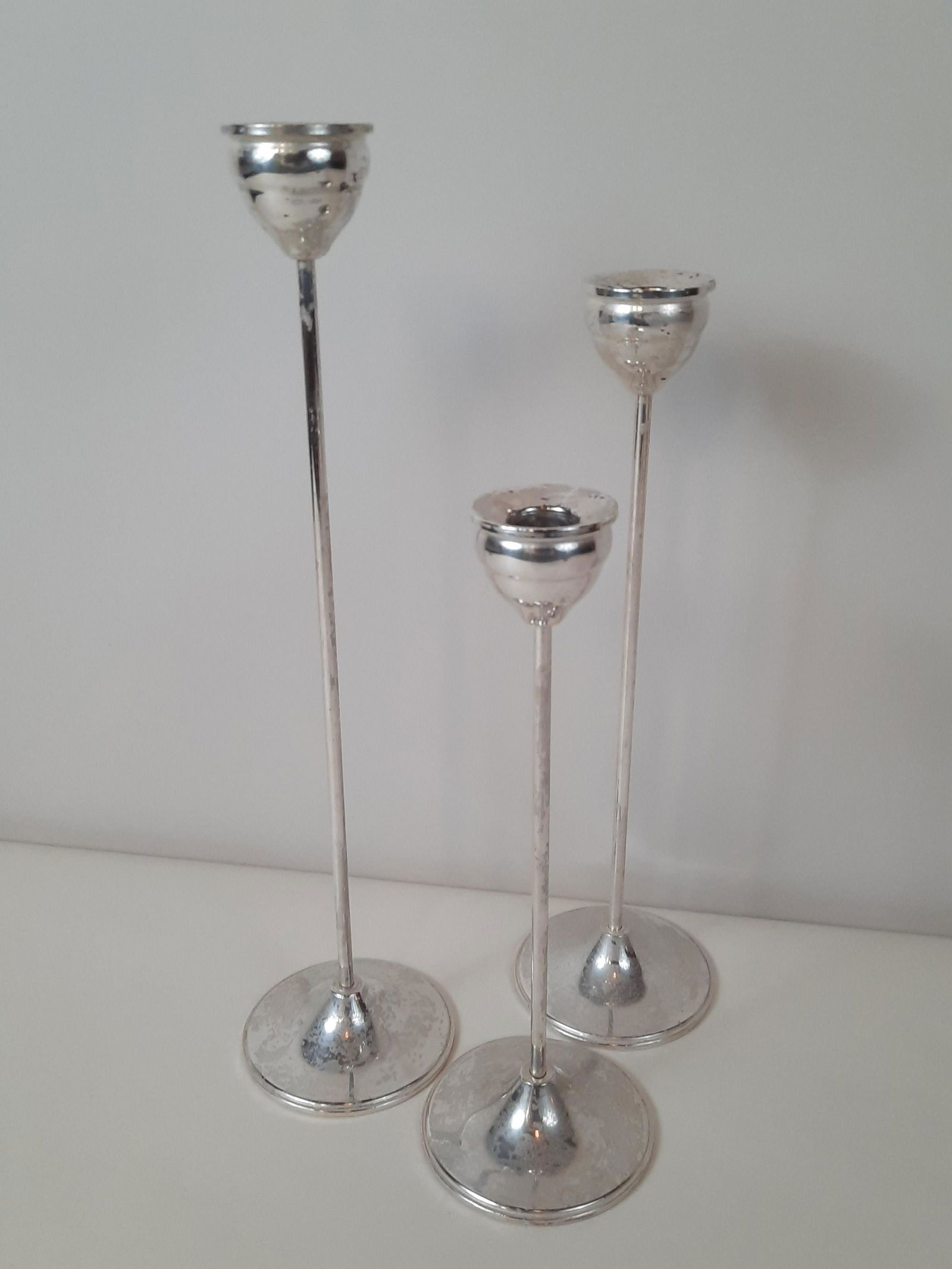 3 Duchin Sterling Weighted Candle Sticks (1 of 3)