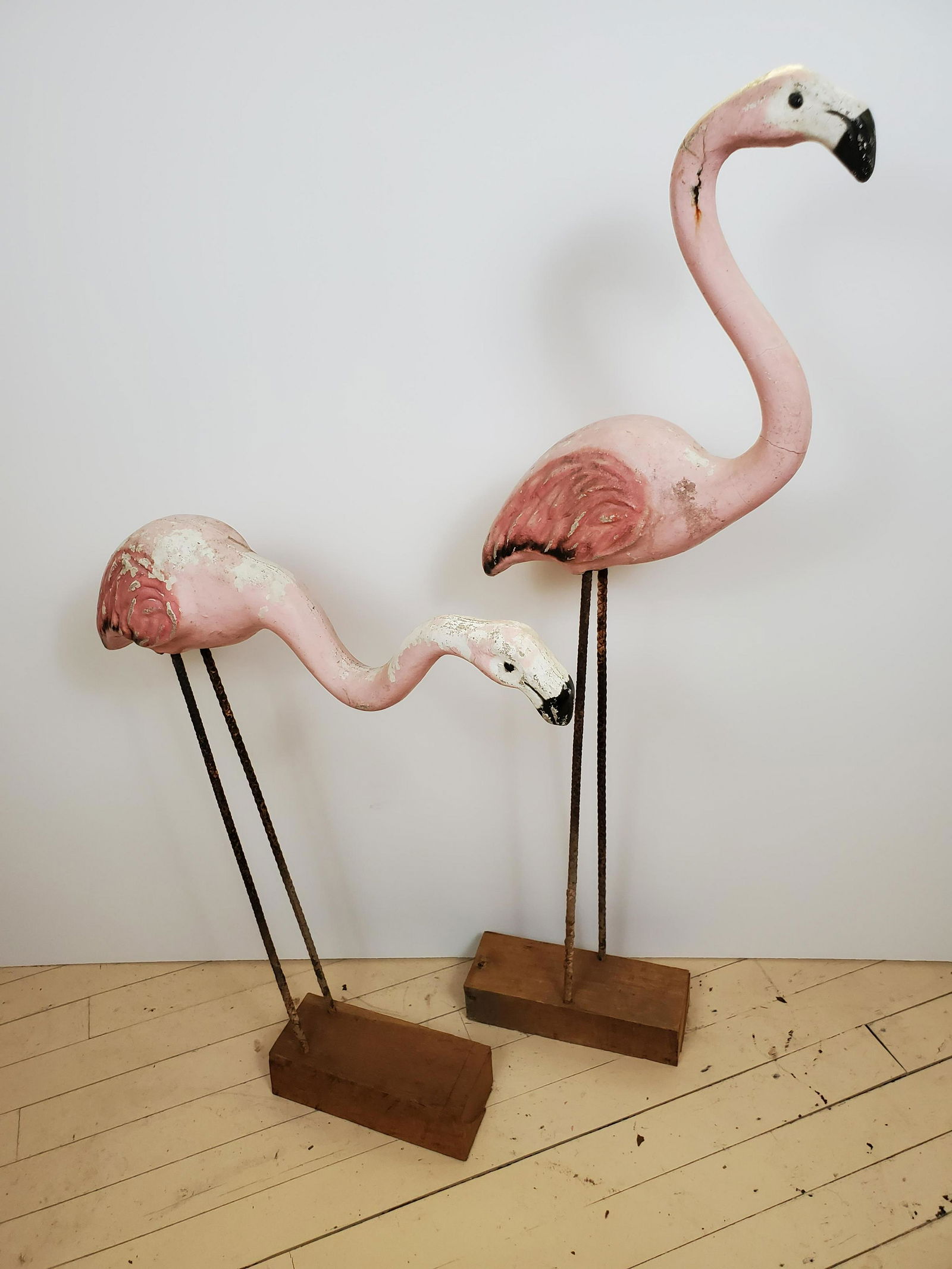 2 Cement Garden Flamingos (1 of 4)