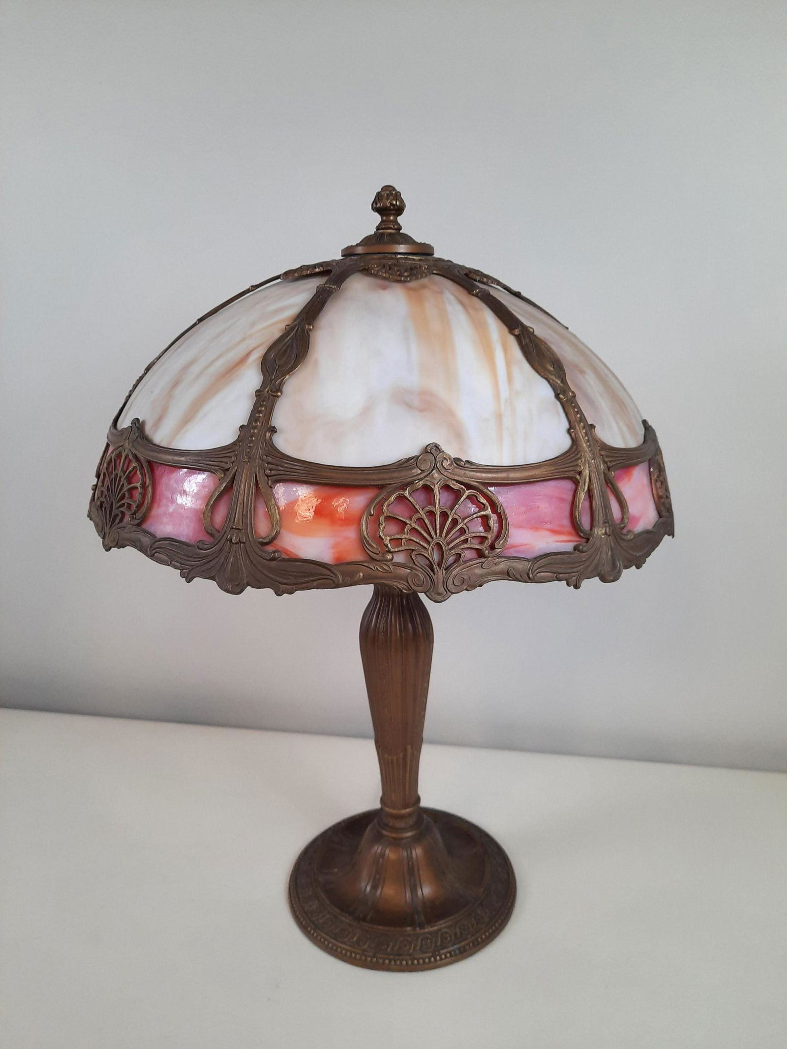 Antique Slag Glass Lamp (1 of 4)