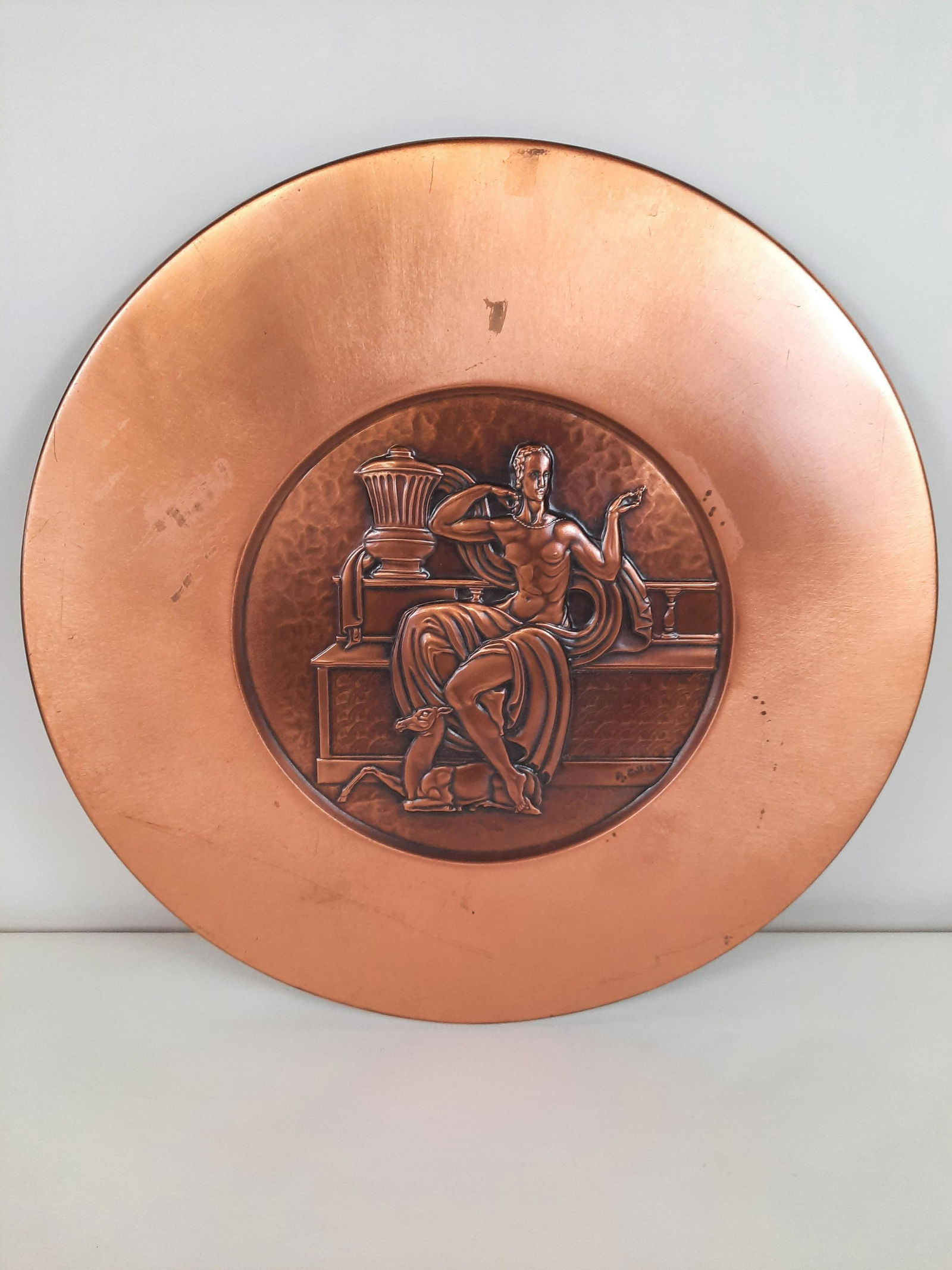 Albert Gilles Art Deco Copper Plaque (1 of 4)