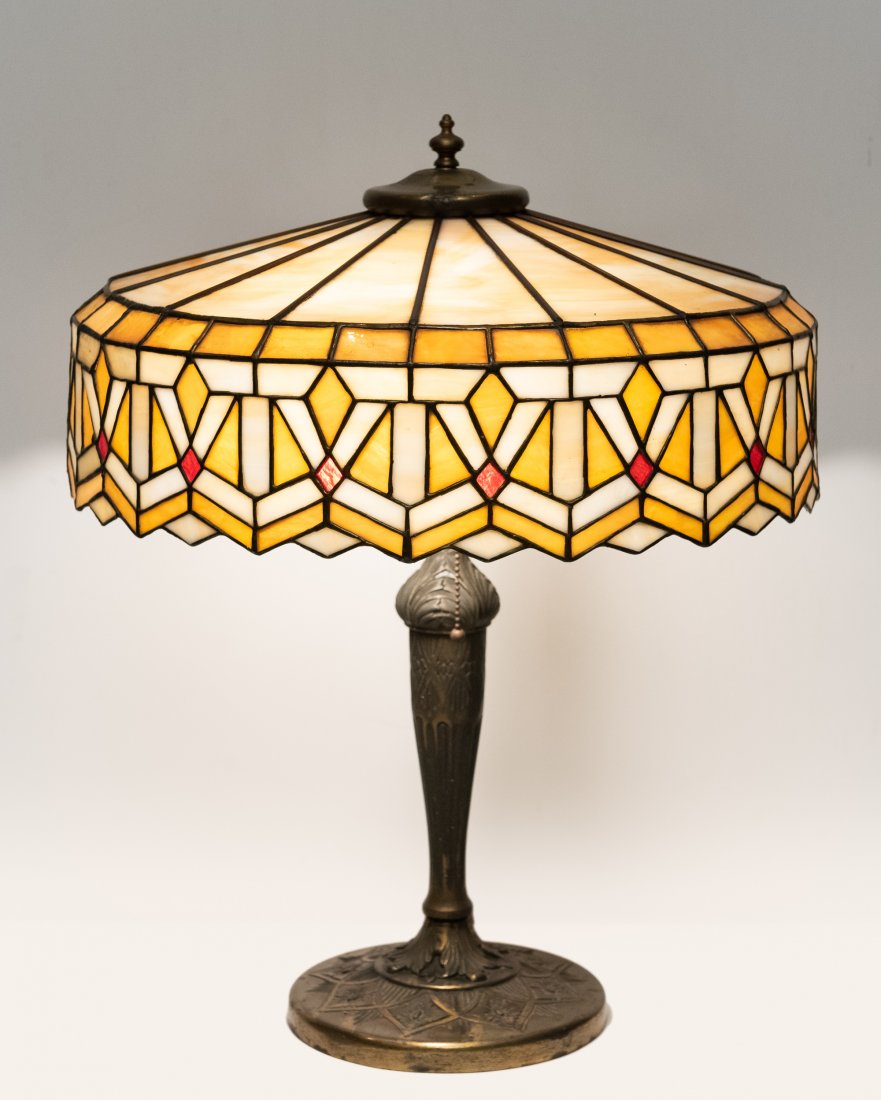 Antique Slag Glass Lamp (1 of 5)