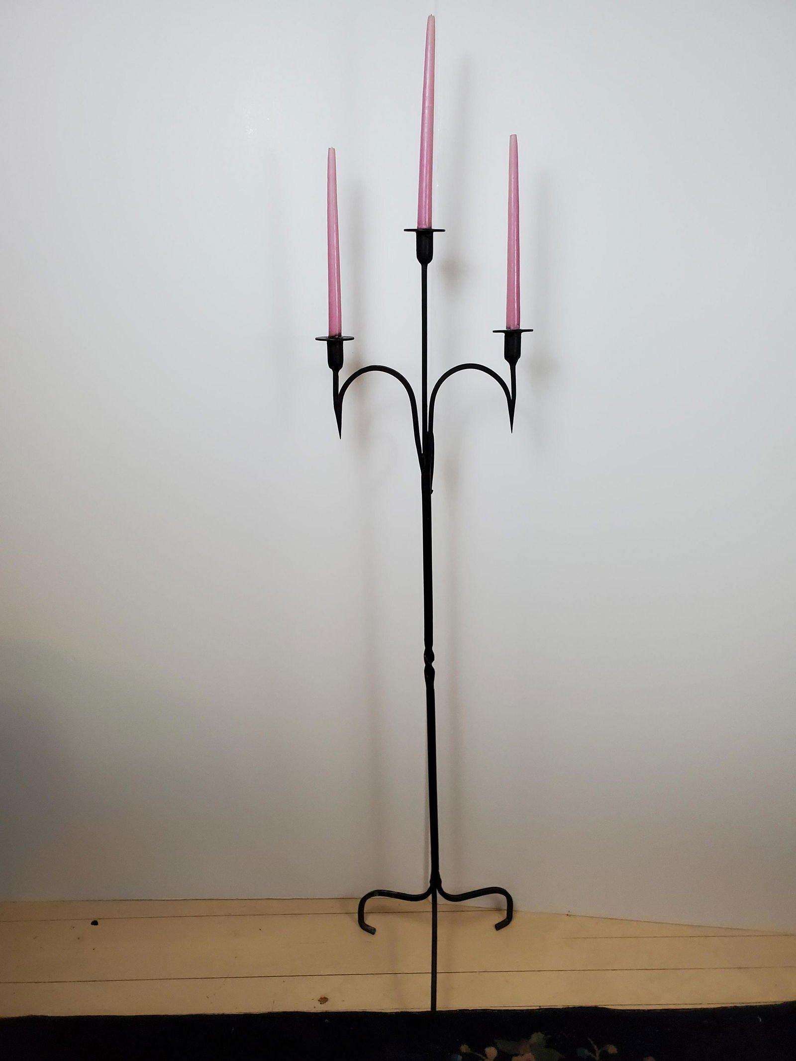 Wrought Iron 3 Light Candelabra (1 of 3)