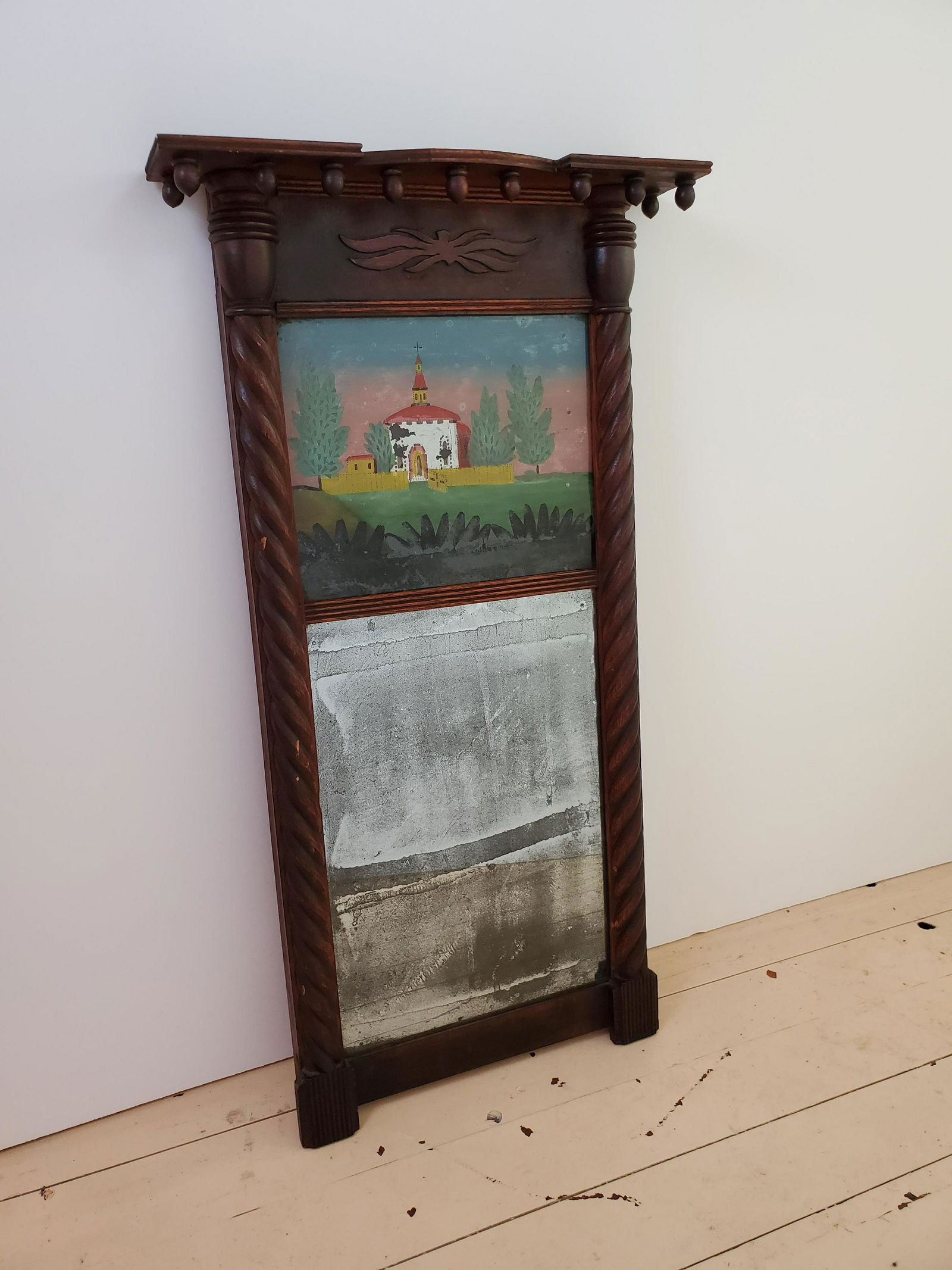 Reverse Painted Glass Mirror (1 of 2)