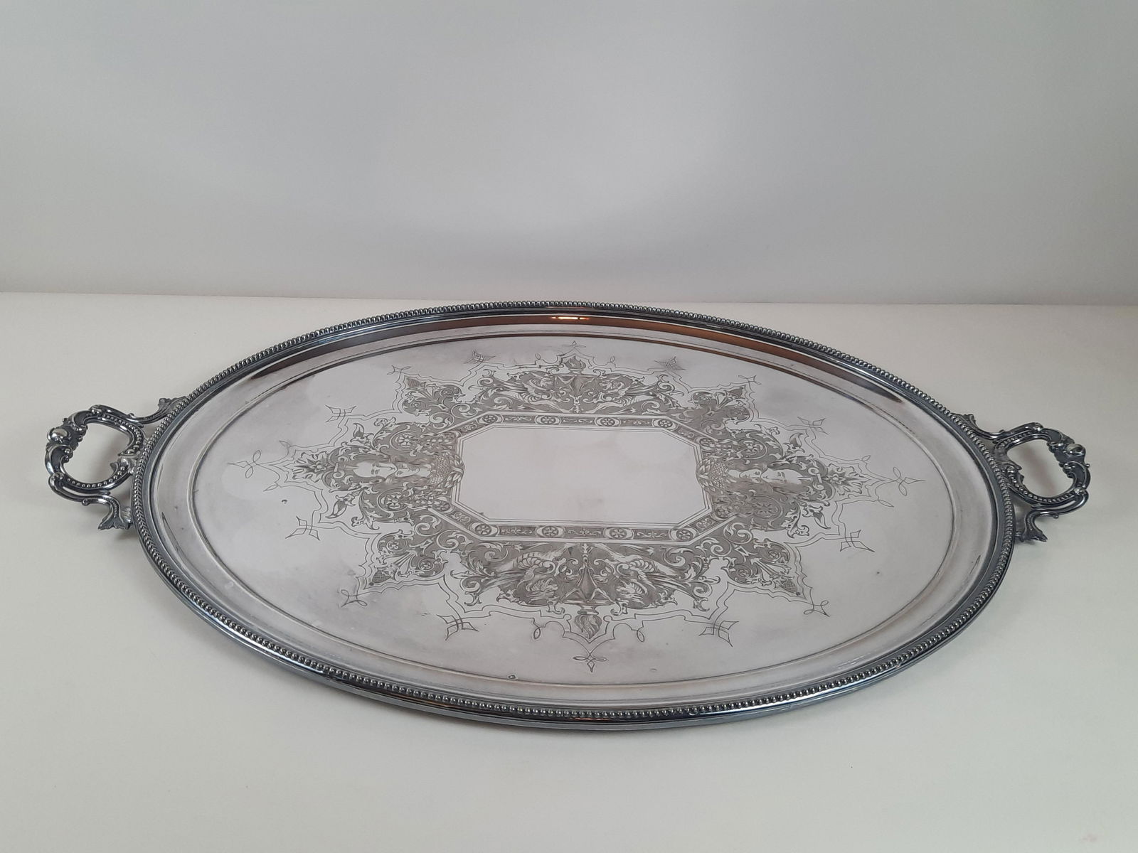 19th Oversized Figural Silverplate Tray (1 of 4)