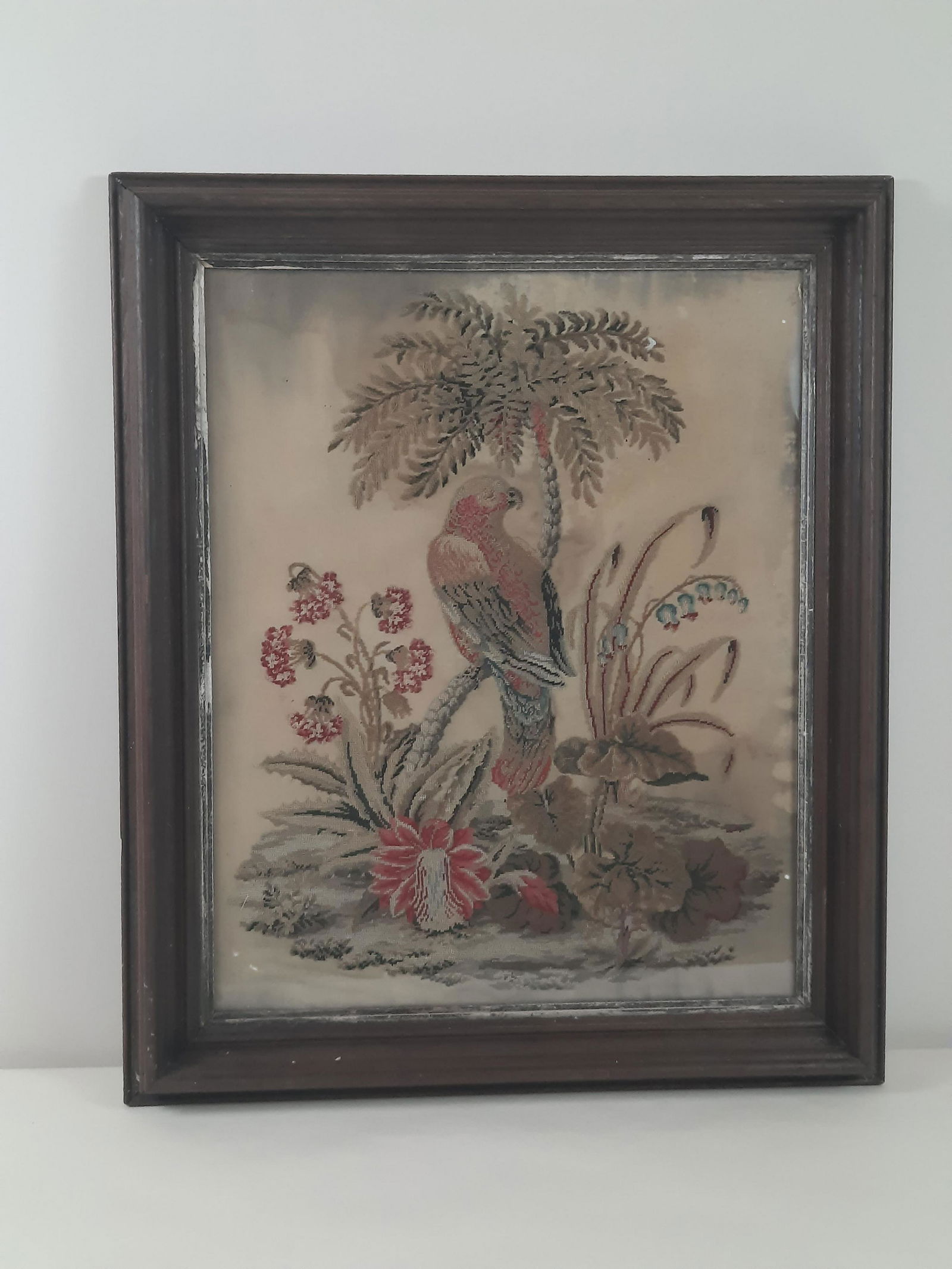 19th Century Berlin Woolwork of Bird (1 of 8)