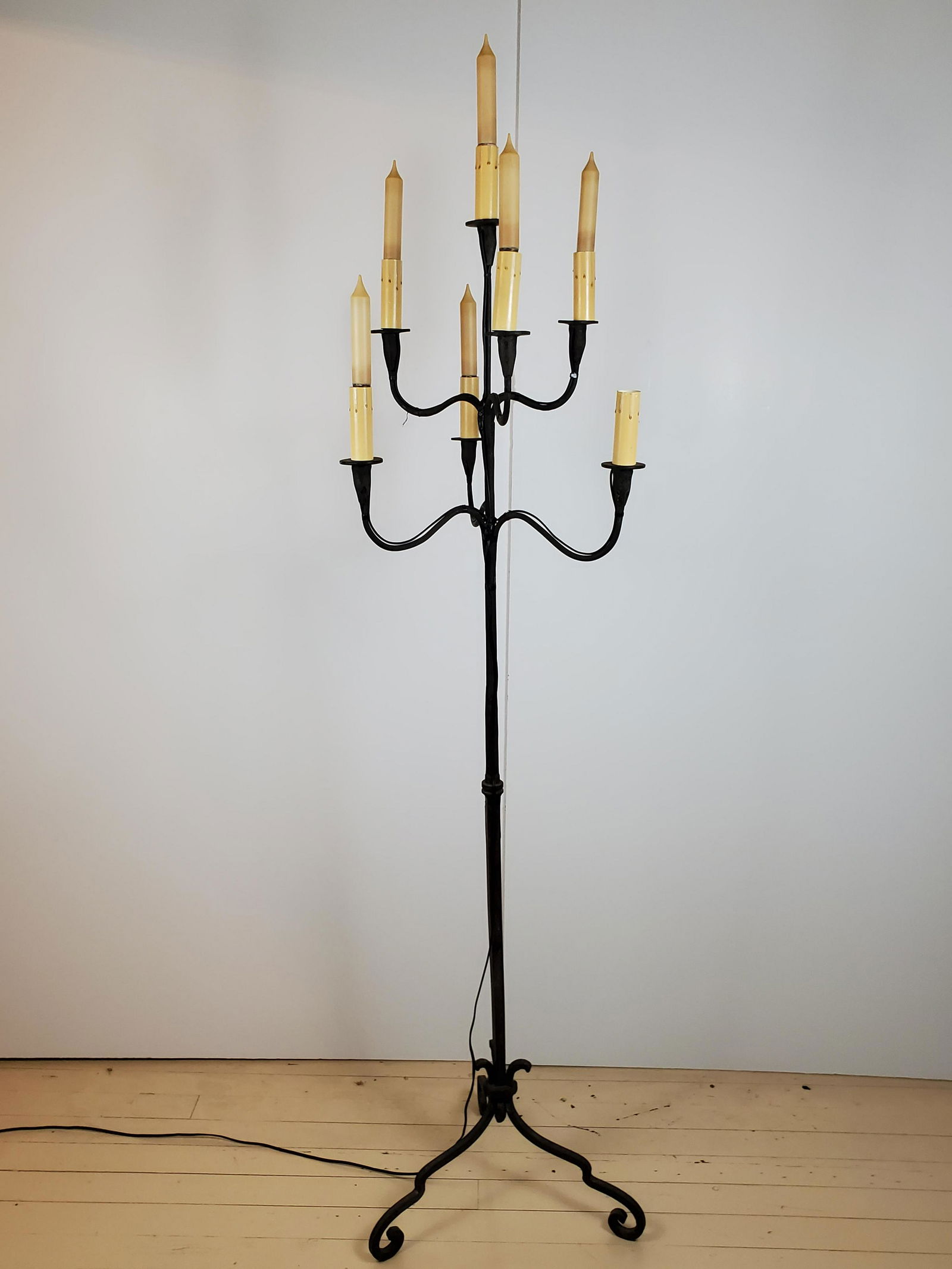 Wrought Iron 7 Light Candelabra (1 of 4)