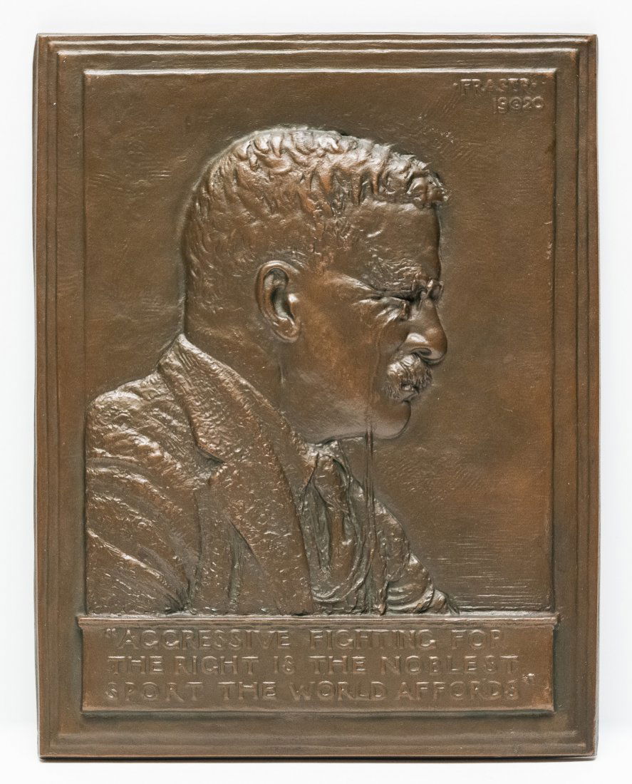 J.E. Fraser Roosevelt Bronze Bas Relief Plaque (1 of 3)