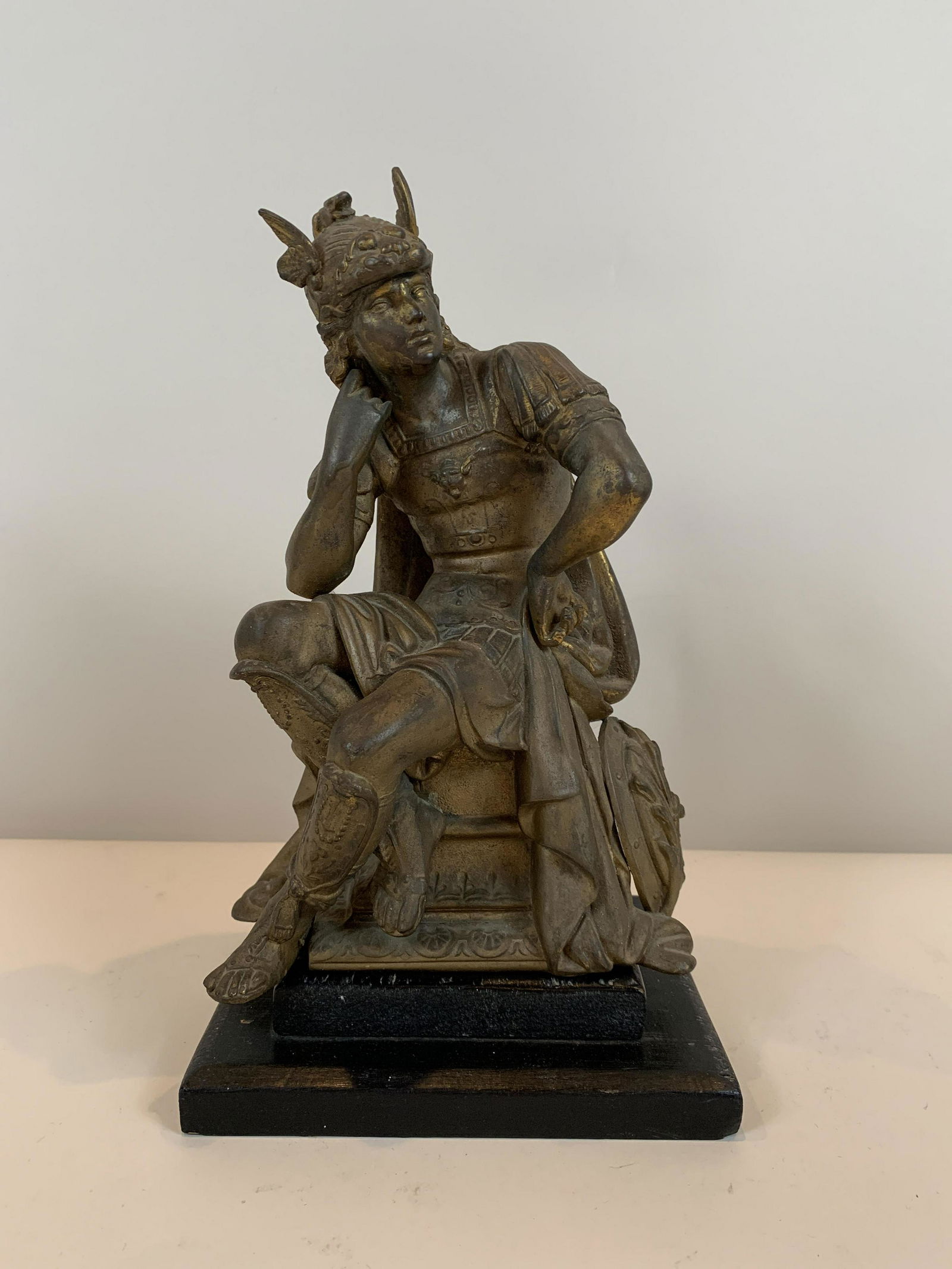 Figural Clock Sculpture of Viking (1 of 3)