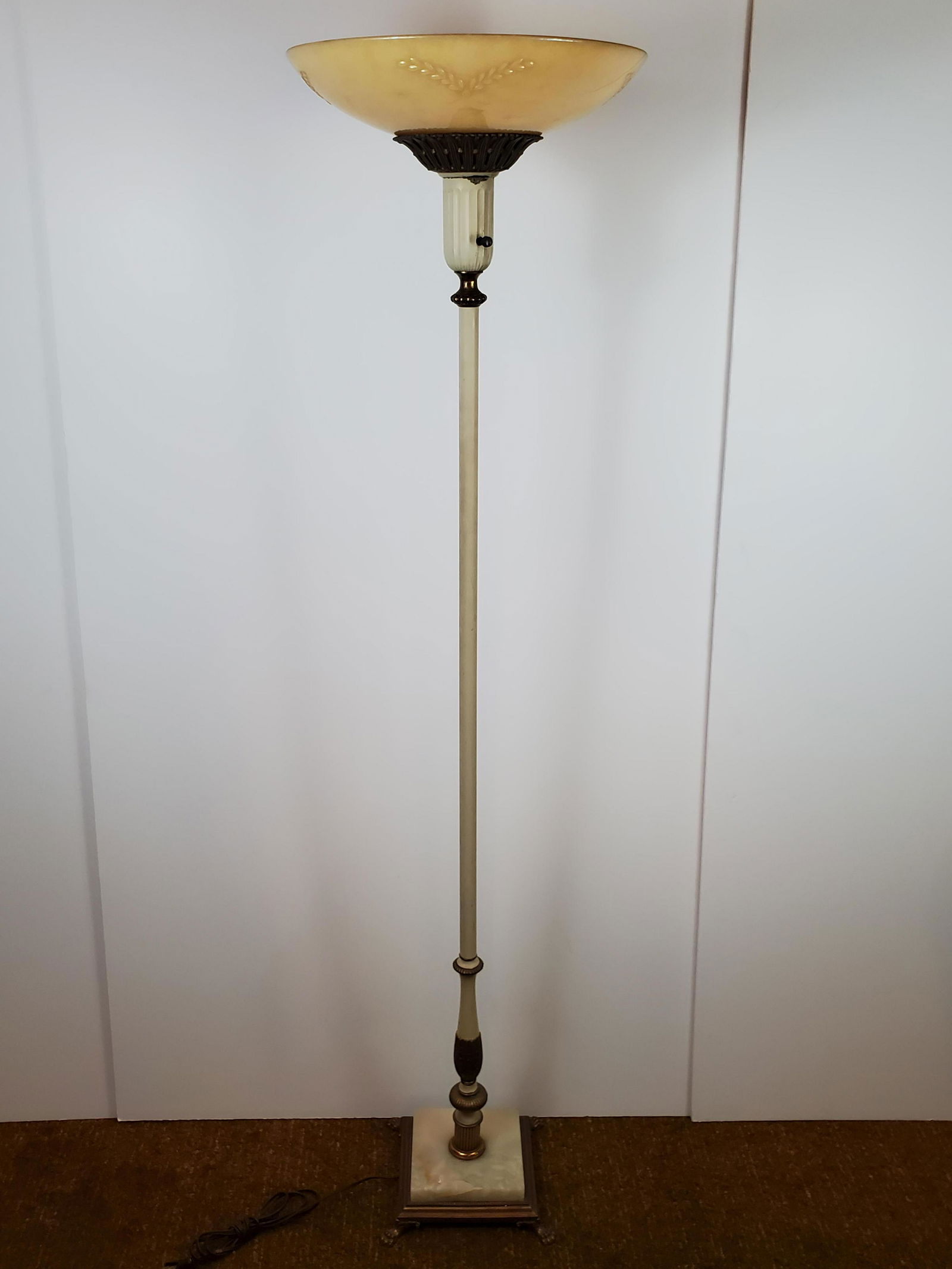 Marble Base Torchiere Lamp (1 of 3)