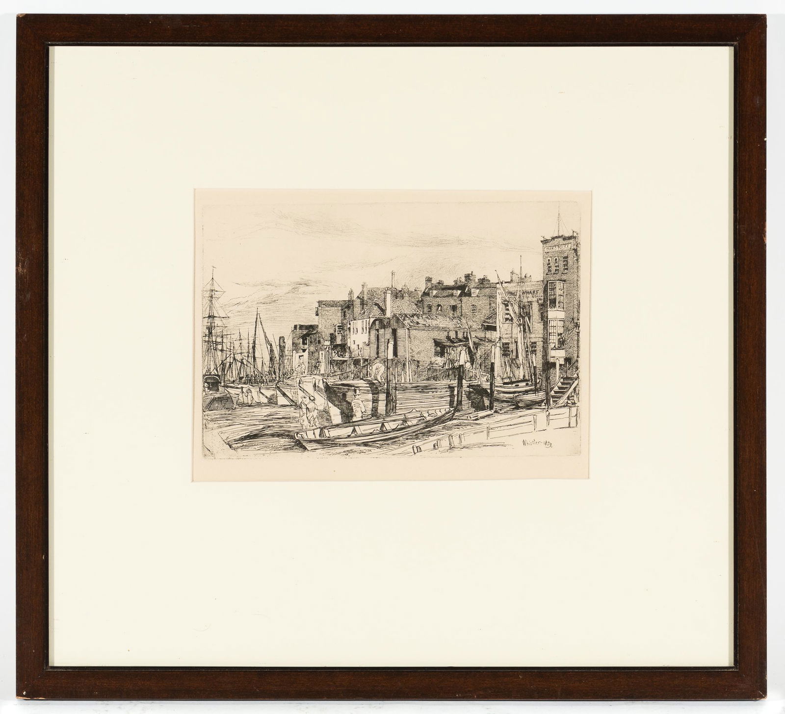 James Whistler Etching, Thames Police (1 of 4)