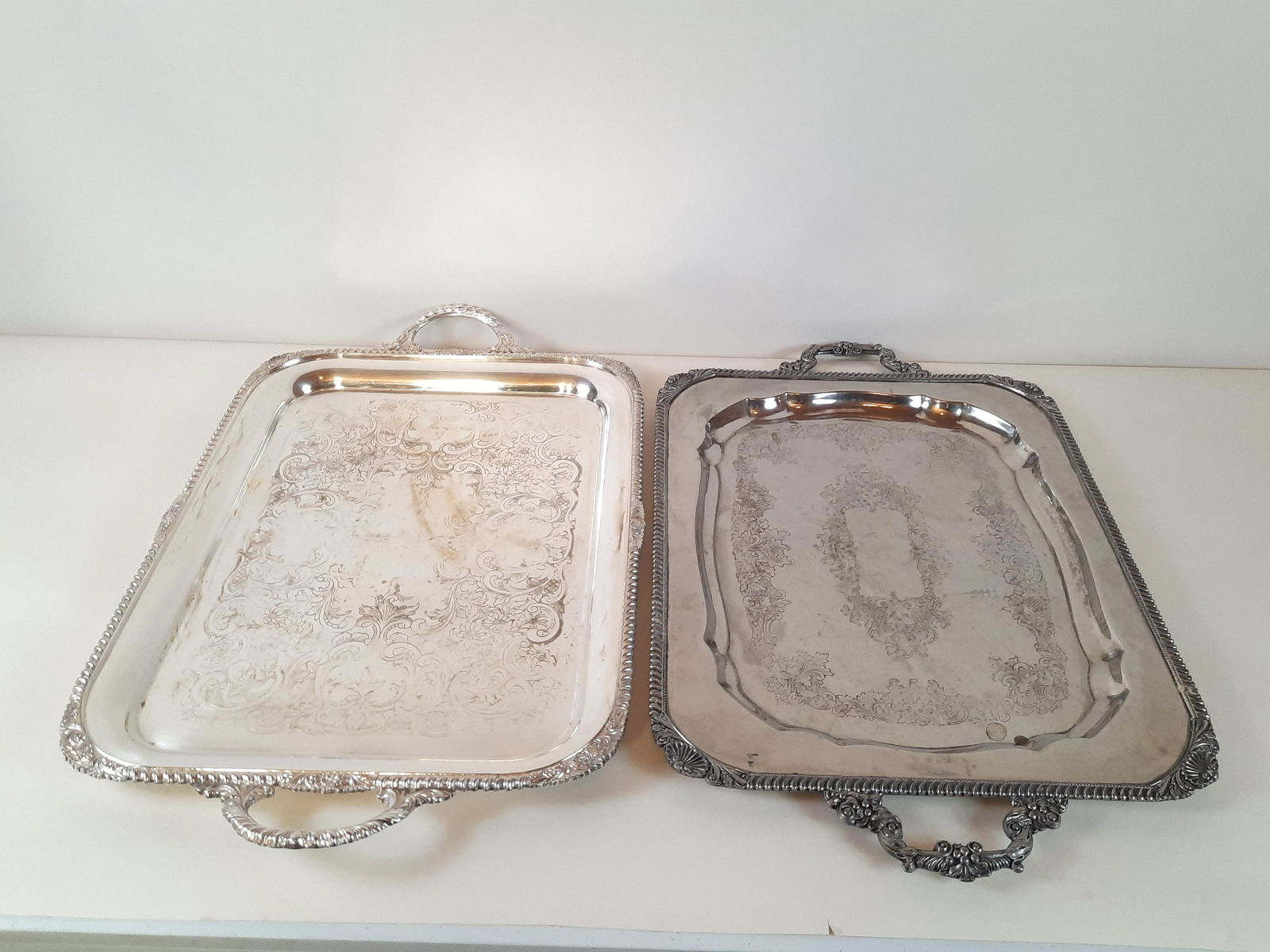 2 Silverplate Trays incl Silver on Copper (1 of 8)