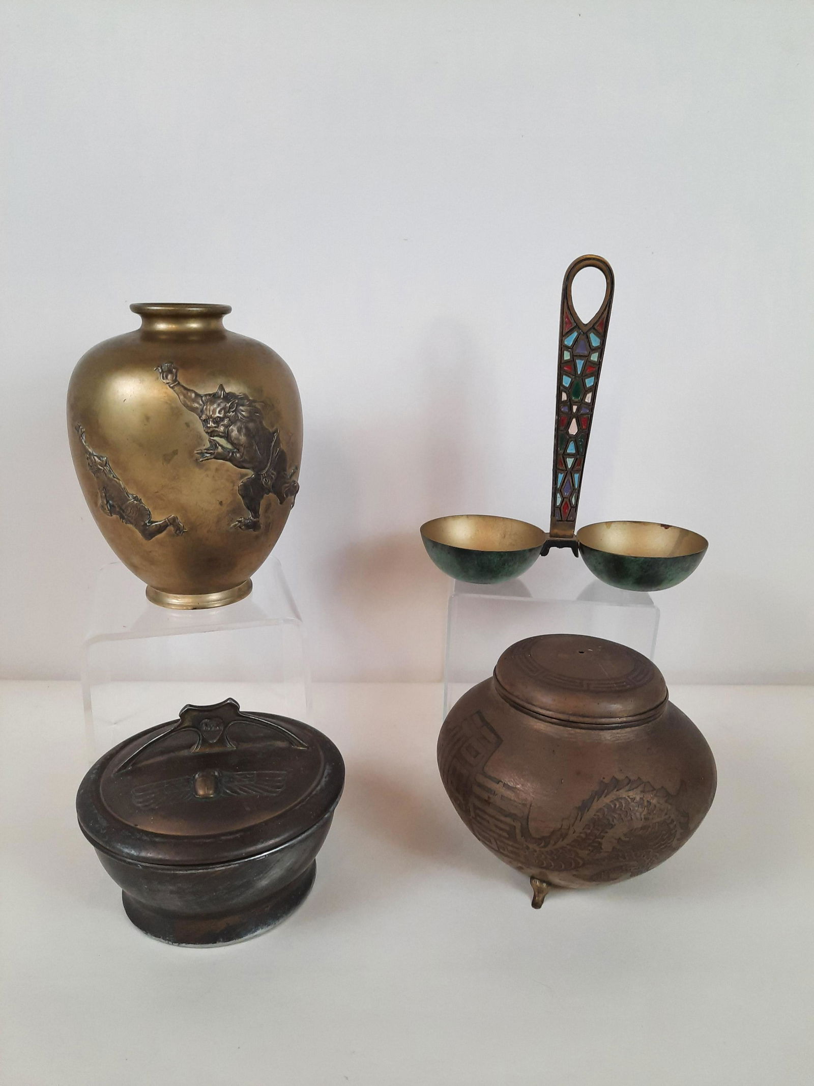 4 Pcs Brassware incl Vase (1 of 11)