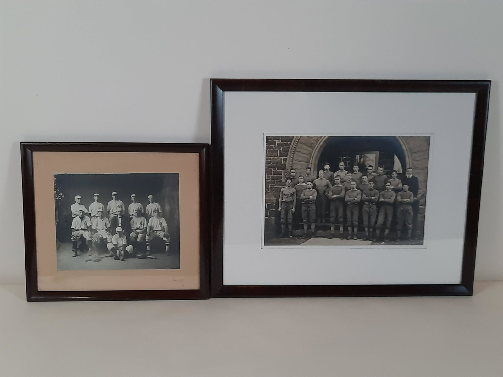 2 Antique Sports Photographs: Overall with frames 12-3/4" to 17-3/4" high x 14-1/4" to 21-1/2" wide. IMPORTANT: Before bidding, please read the terms and conditions. When you registered for the auction you agreed to these terms an