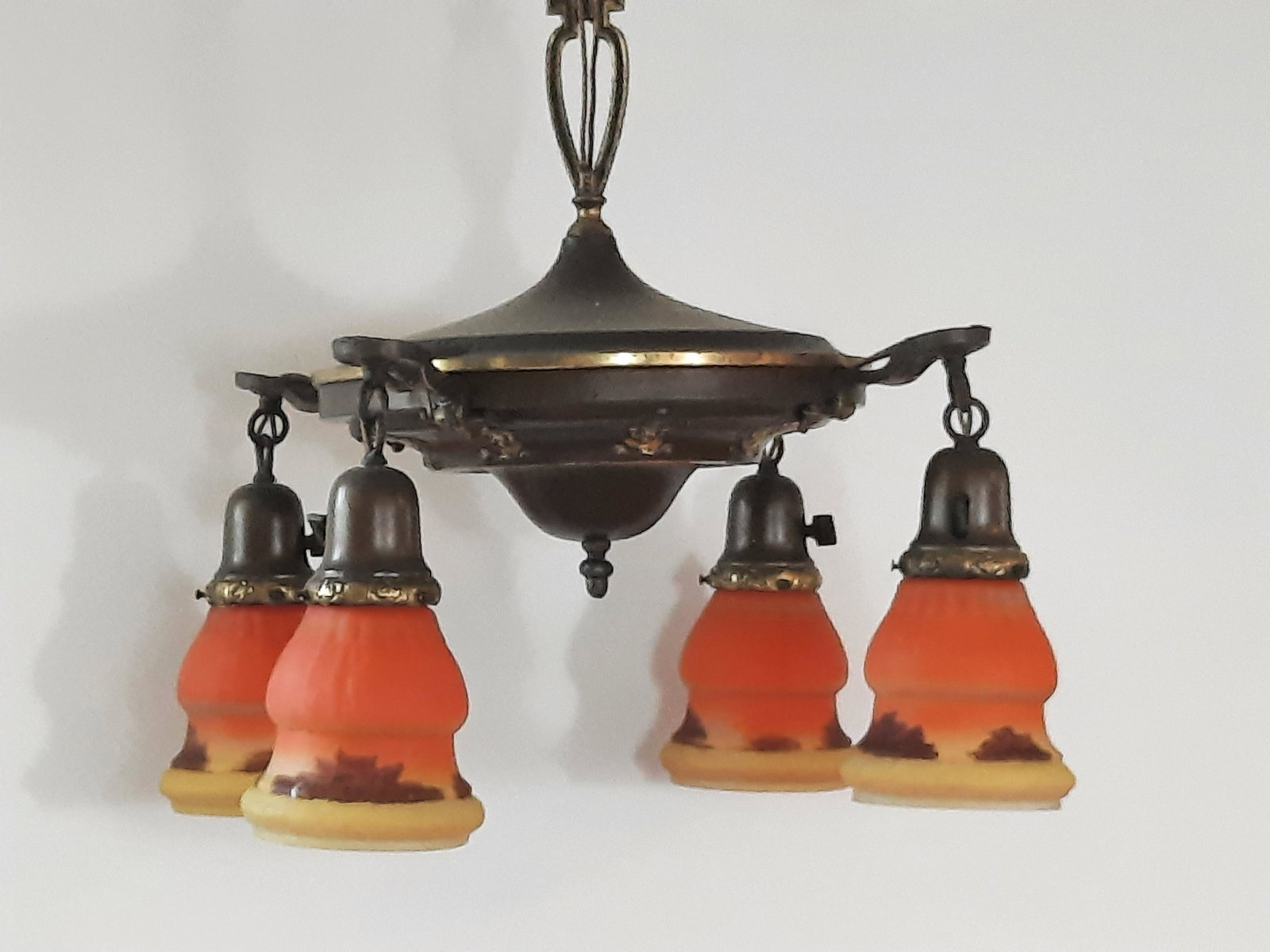 Antique 4 Light Hanging Light (1 of 3)