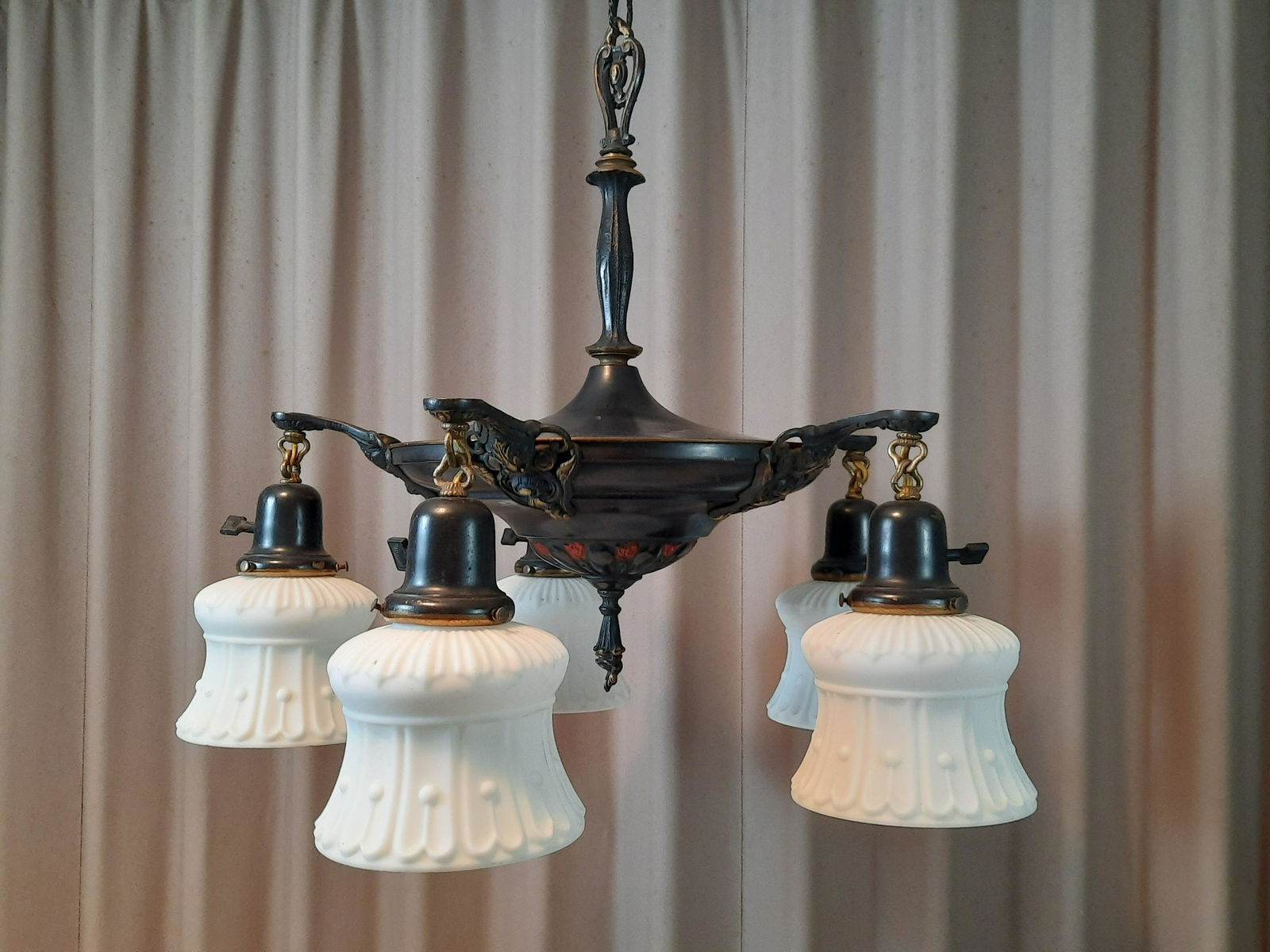 Antique 5 Light Hanging Light (1 of 4)