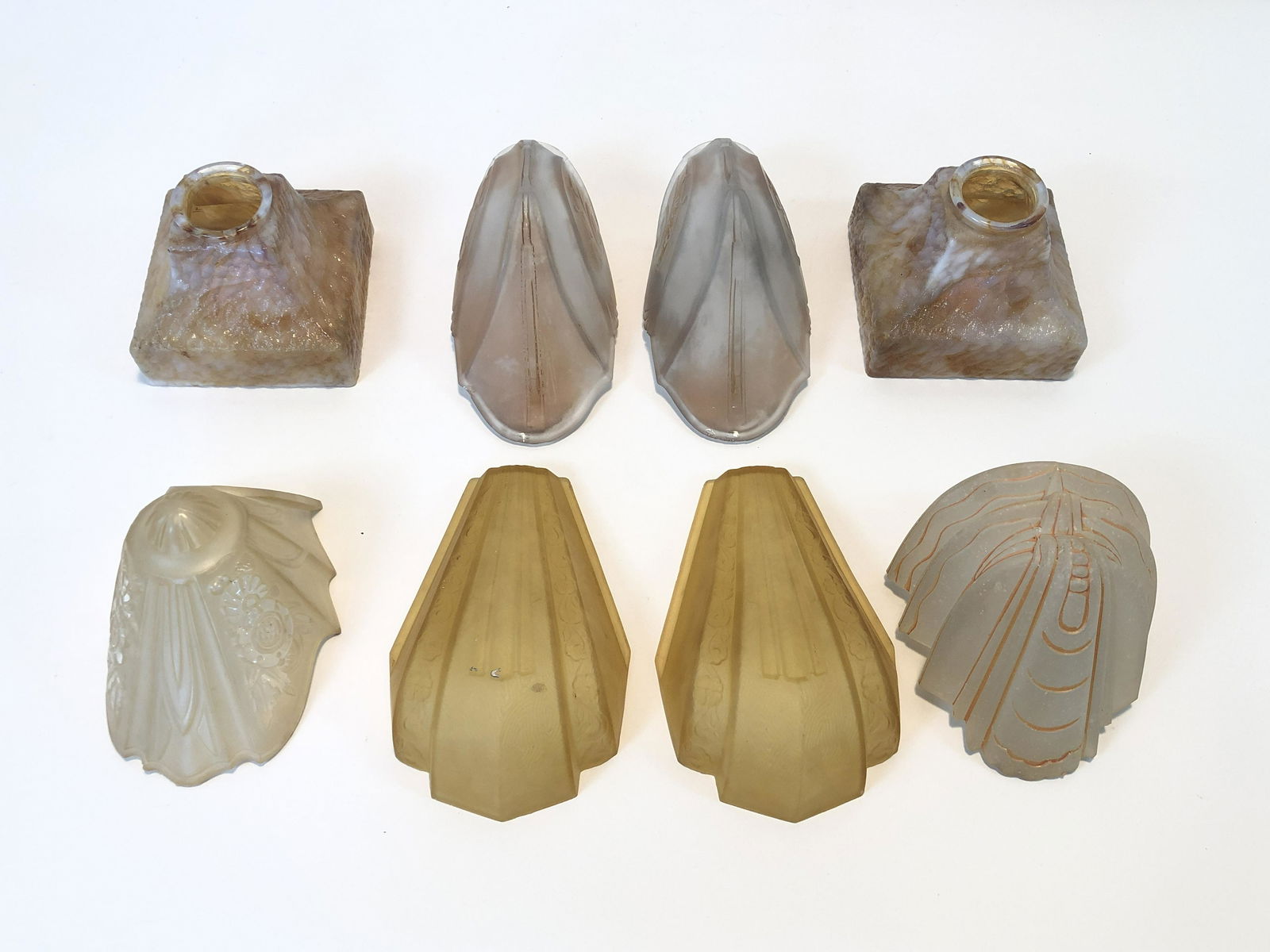 8 Pcs Vintage Glass Lampshades (1 of 1)