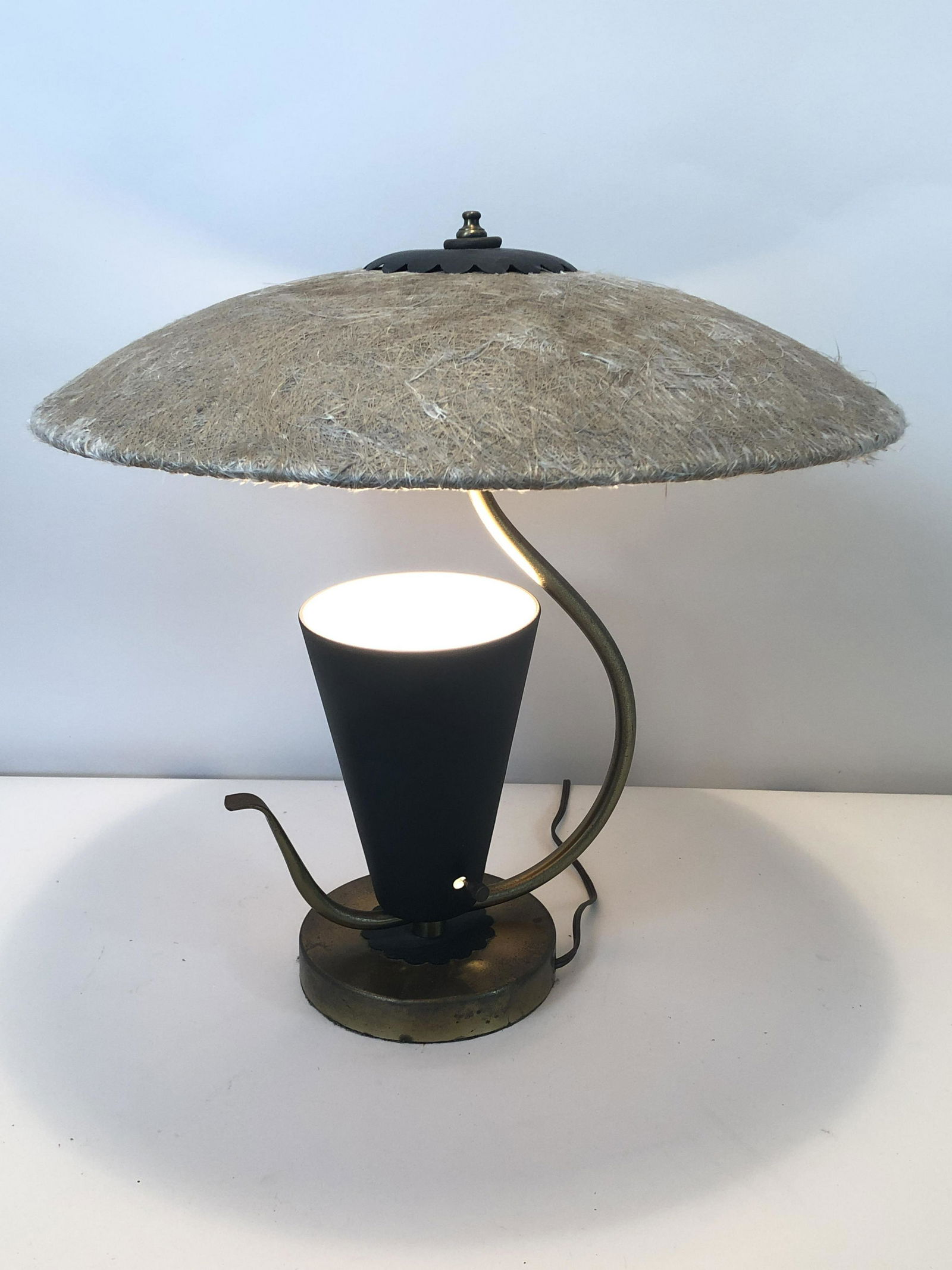 1950's Table Lamp w/ Fiberglass Shade (1 of 2)