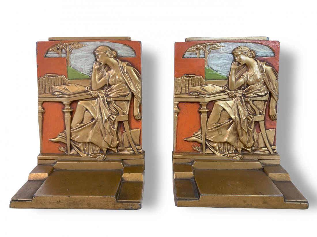 Pair of Pompeian Bronze Co. Bookends (1 of 2)
