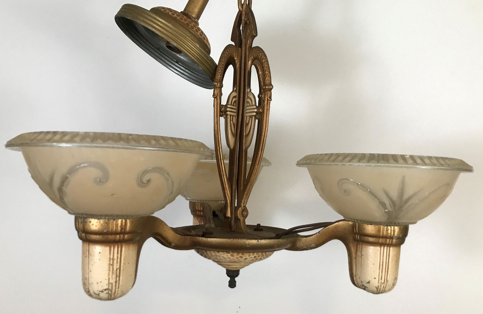 Art Deco 3 Light Hanging Light (1 of 4)