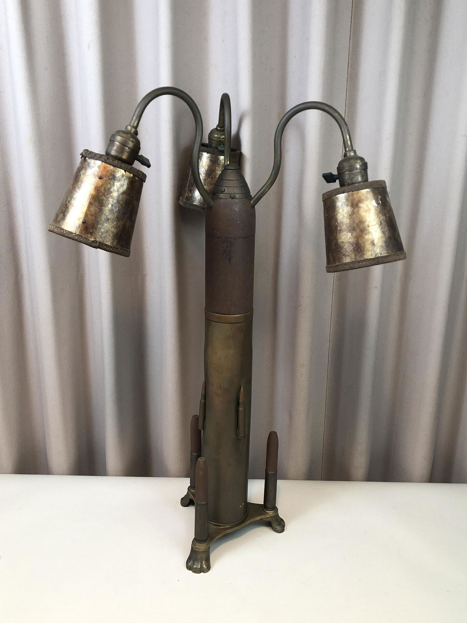 Trench Art Lamp with Mica Shades (1 of 4)