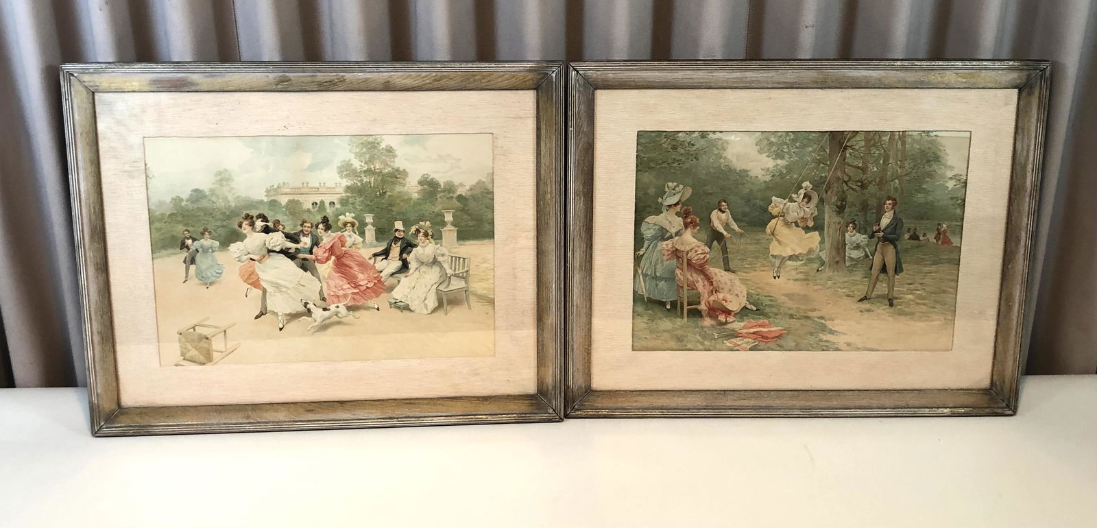 2 Antique Prints of Leisure Scenes (1 of 2)