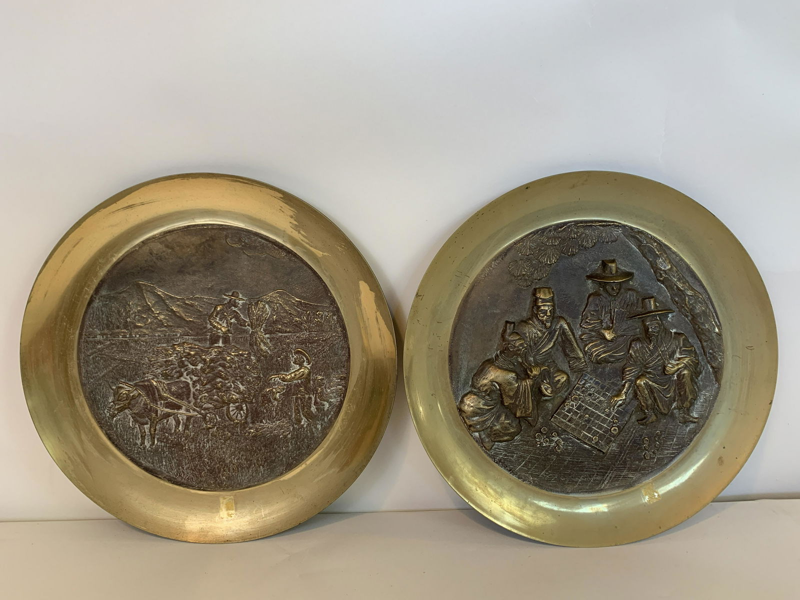 Pair of Korean Bronze Wall Plaques (1 of 5)