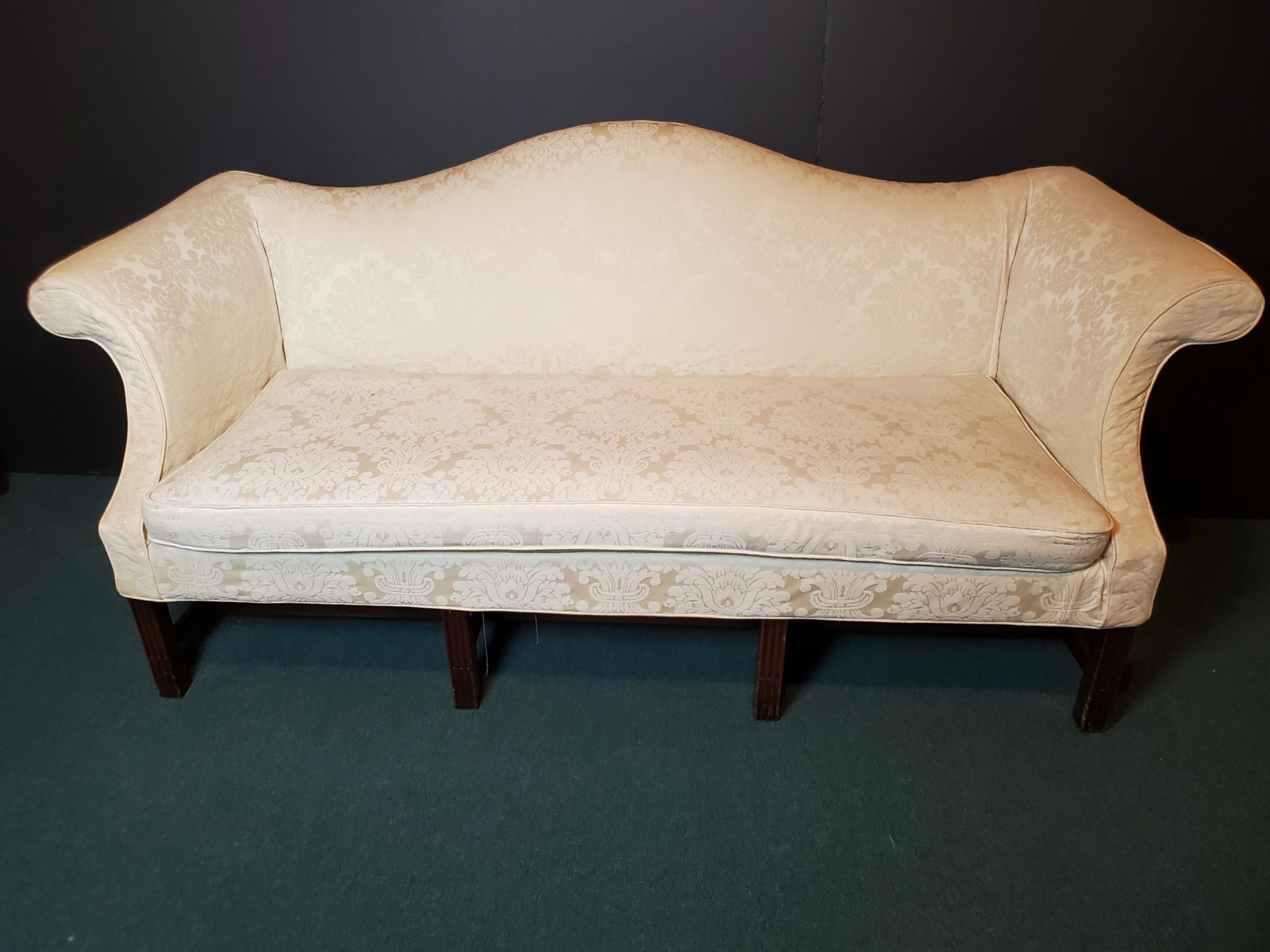 Chippendale Style Sofa: Very good condition. 80" wide X 29 1/2" deep X 35 1/2" high. IMPORTANT: Before bidding, please read the terms and conditions. When you registered for the auction you agreed to these terms and will be 