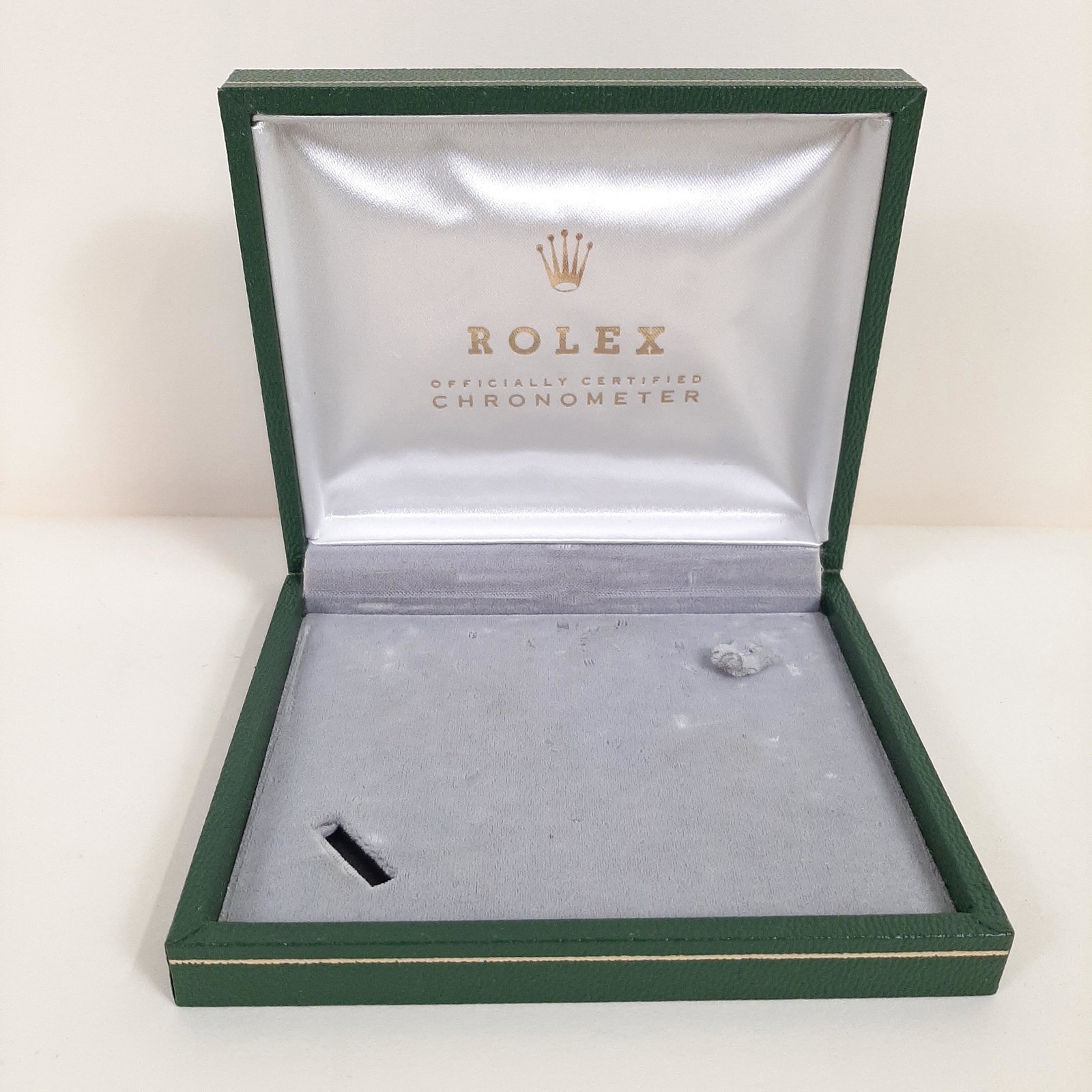 Rolex Box: 5-1/2" wide X 4-1/2" deep X 1-1/2" high. IMPORTANT: Before bidding, please read the terms and conditions. When you registered for the auction you agreed to these terms and will be required to comply w