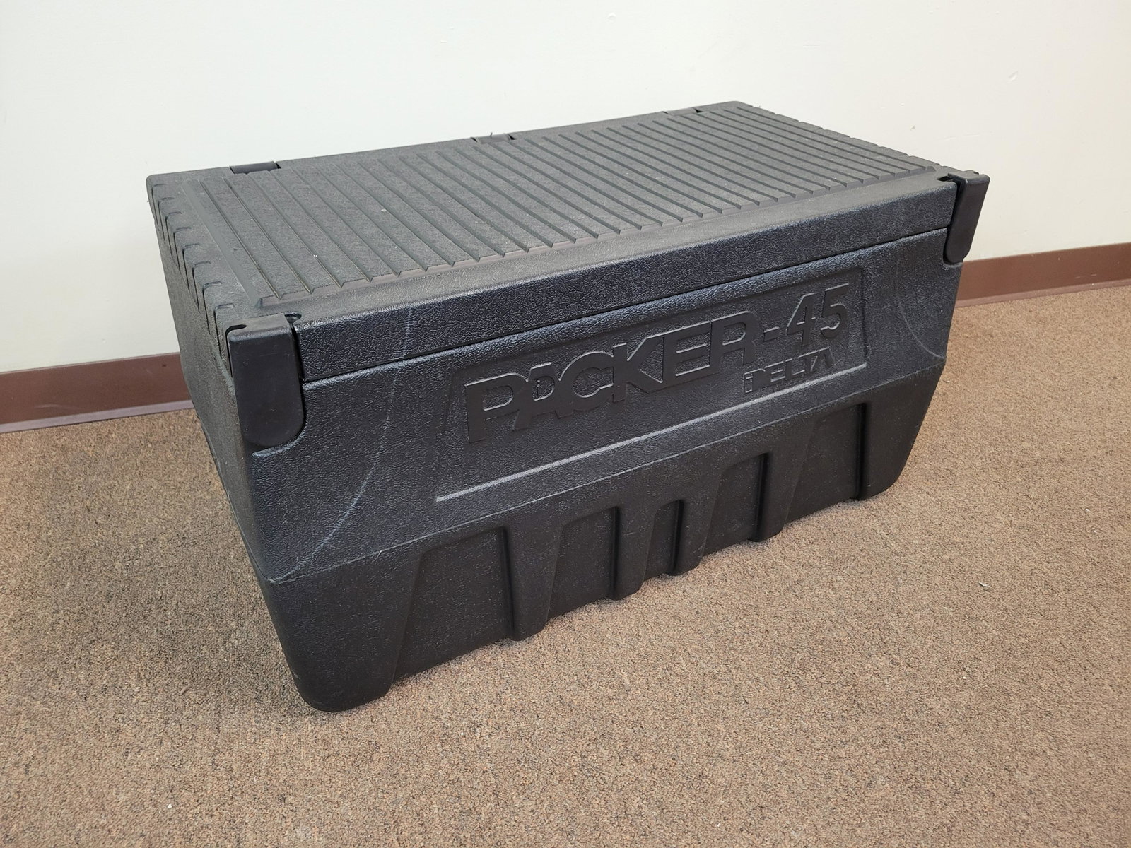 Packer-45 Delta Storage Box: 34" wide X 19" deep X 18 1/2" high. IMPORTANT: Before bidding, please read the terms and conditions. When you registered for the auction you agreed to these terms and will be required to comply with t