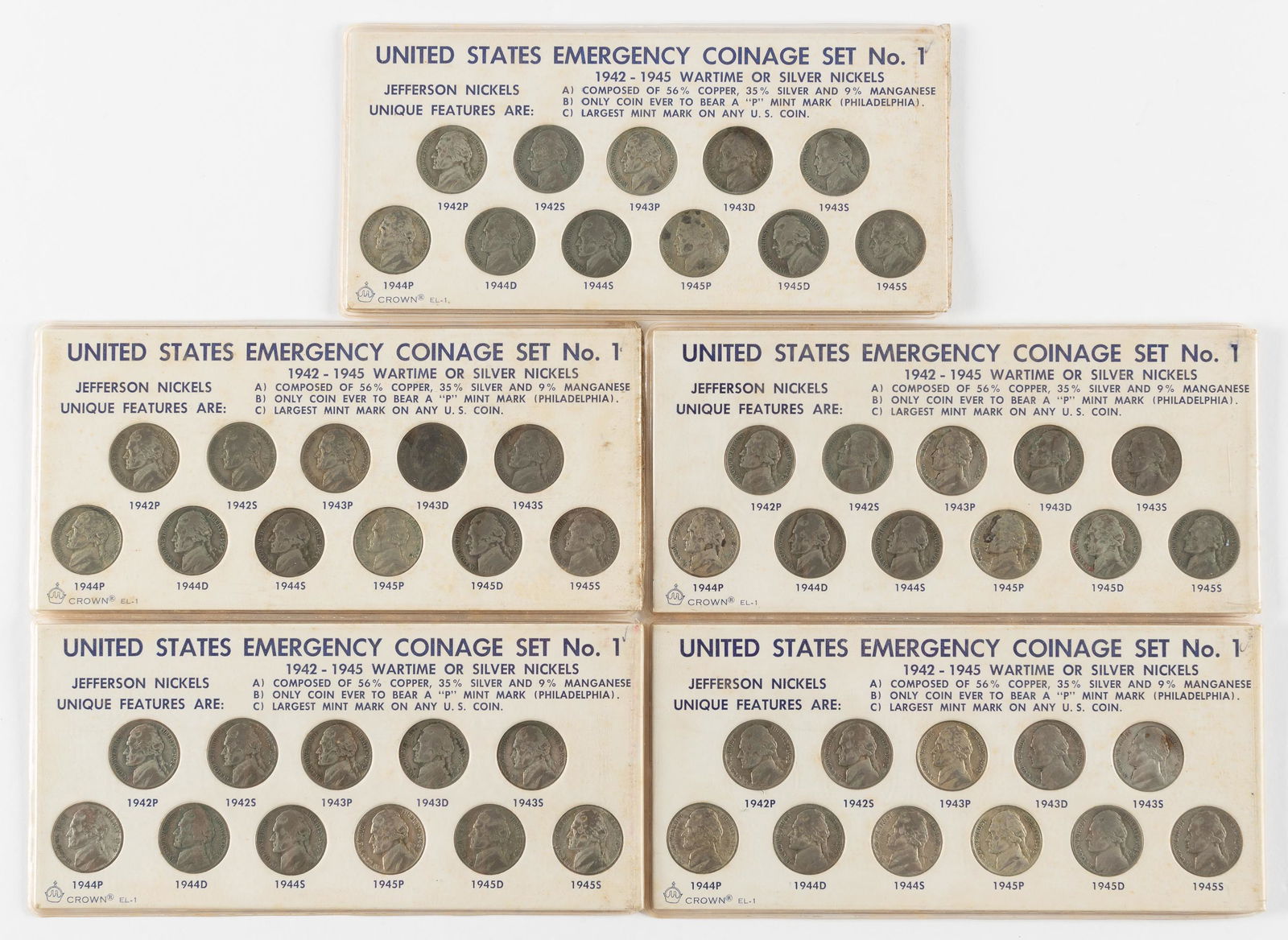 5 11 Pc Silver War Nickel Sets (1 of 1)
