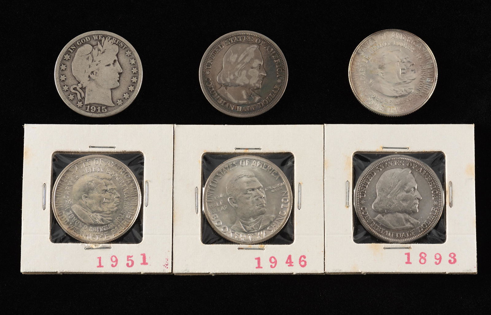 6 U.S. Half Dollars Incl 1915-S Barber (1 of 2)