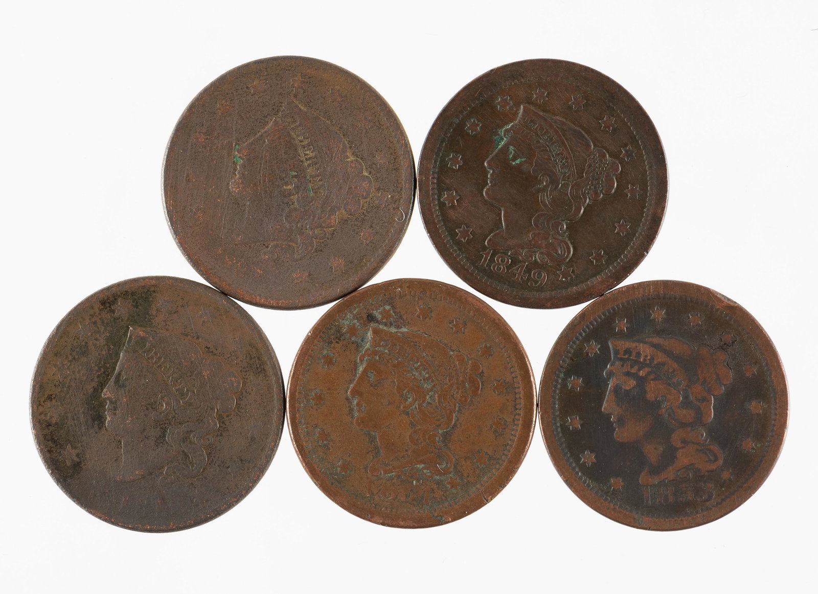 5 Large Cents Incl 1851 (1 of 2)