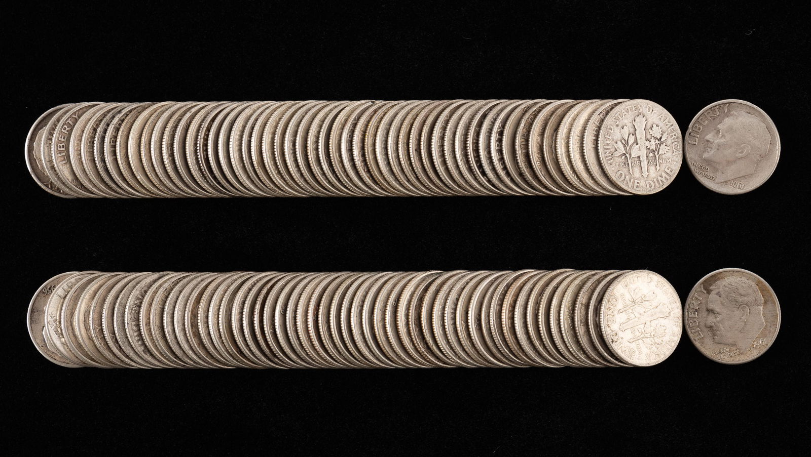 100 U.S. Silver Dimes (1 of 1)