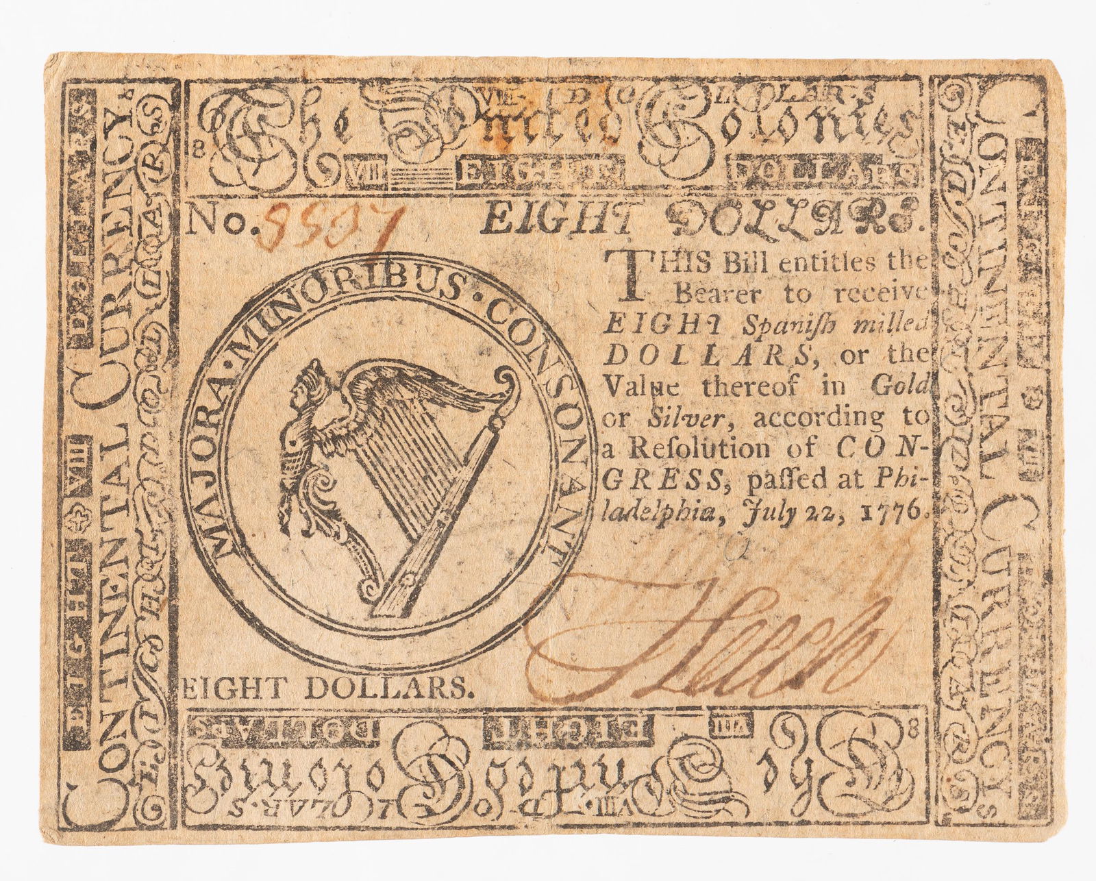$8 Continental Currency Note (1 of 2)