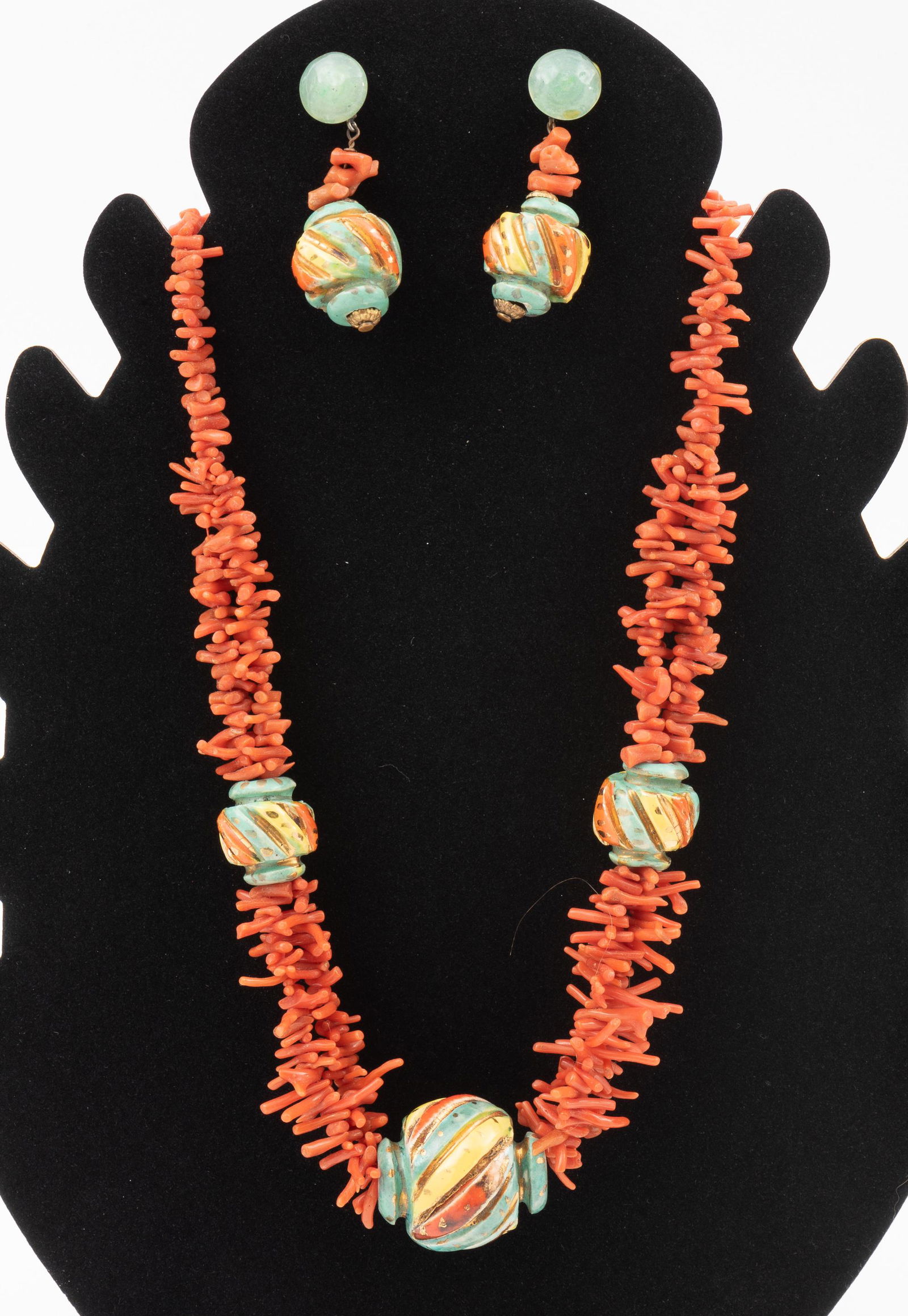 Antique Coral Branch & Bead Necklace & Earrings (1 of 5)